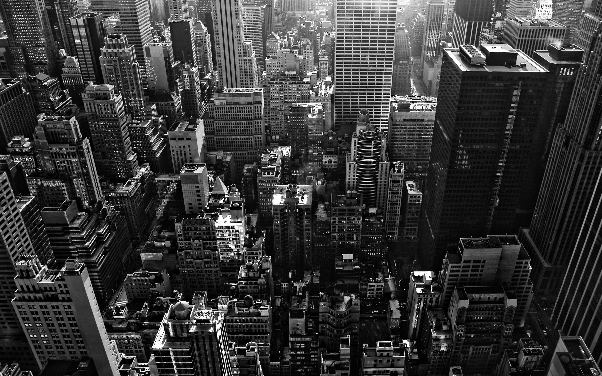 new, cityscapes, greyscale, city, buildings, york, download, monochrome, cities, 2K, HD Wallpaper
