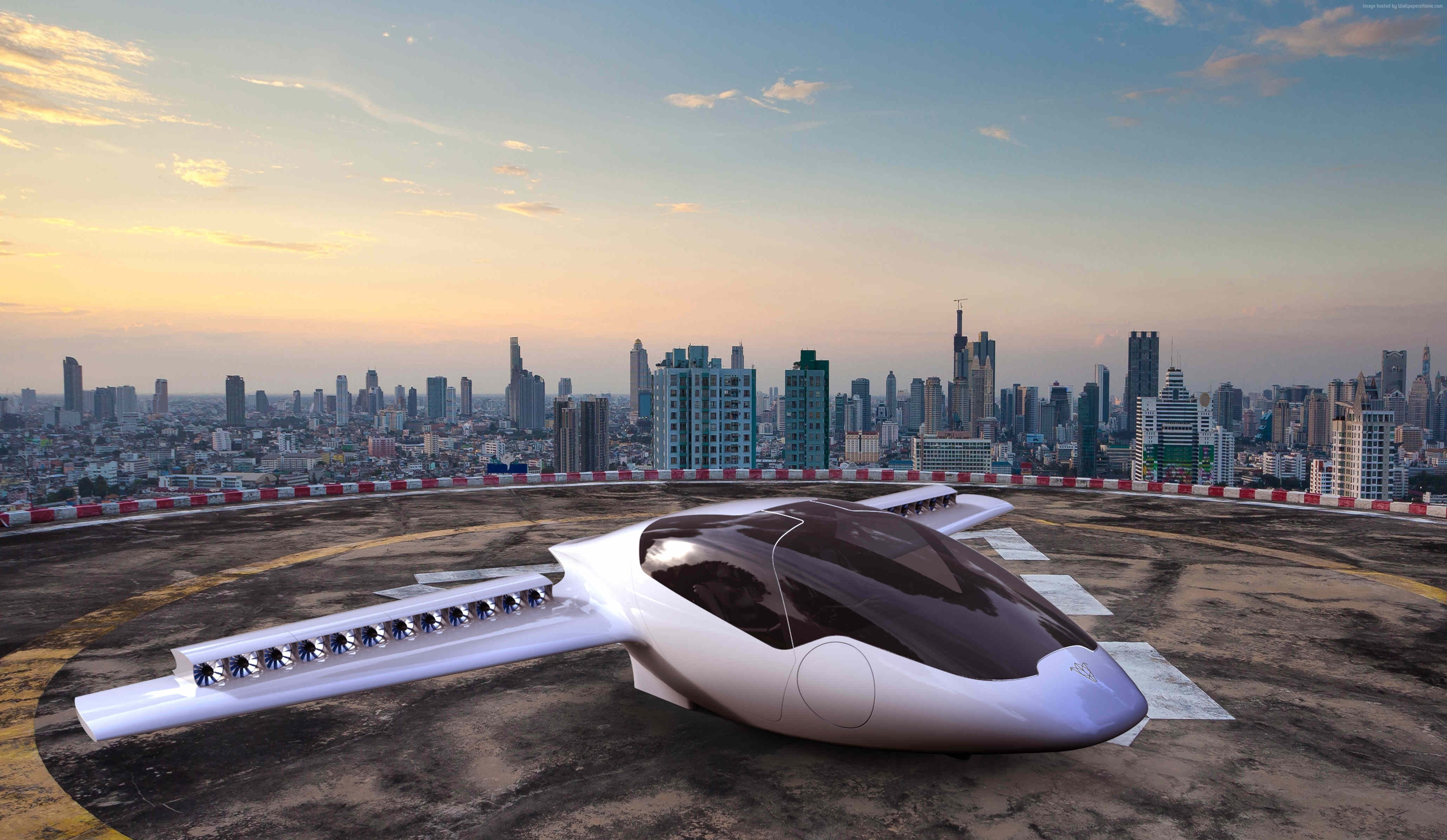 aerial vehicle, Lilium Jet, flying car, 4K, HD Wallpaper