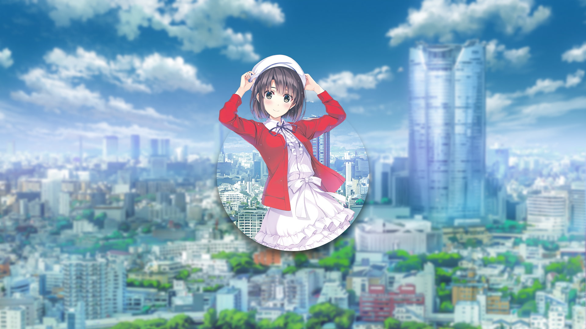 shapes, nature, 1080P, blurred, anime, Megumi Katou, picture-in-picture, landscape, Saenai Heroine no Sodatekata, Katou Megumi, HD Wallpaper