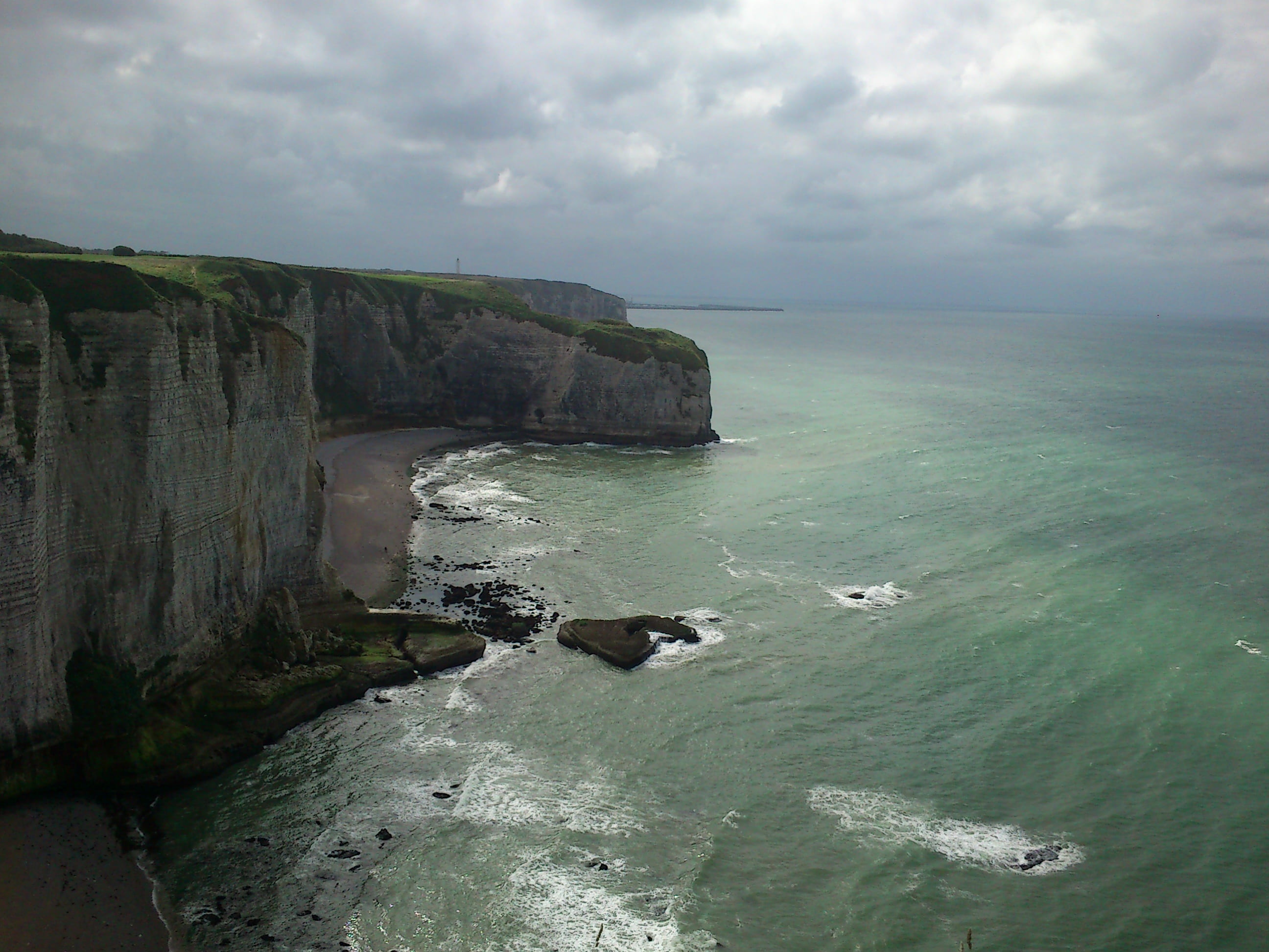 rock, sky, summer holidays, rocky coastline, tranquil scene, nature, mountains, day, water, tranquility, beach, ocean, cliffs, eroded, normandie region, HD Wallpaper