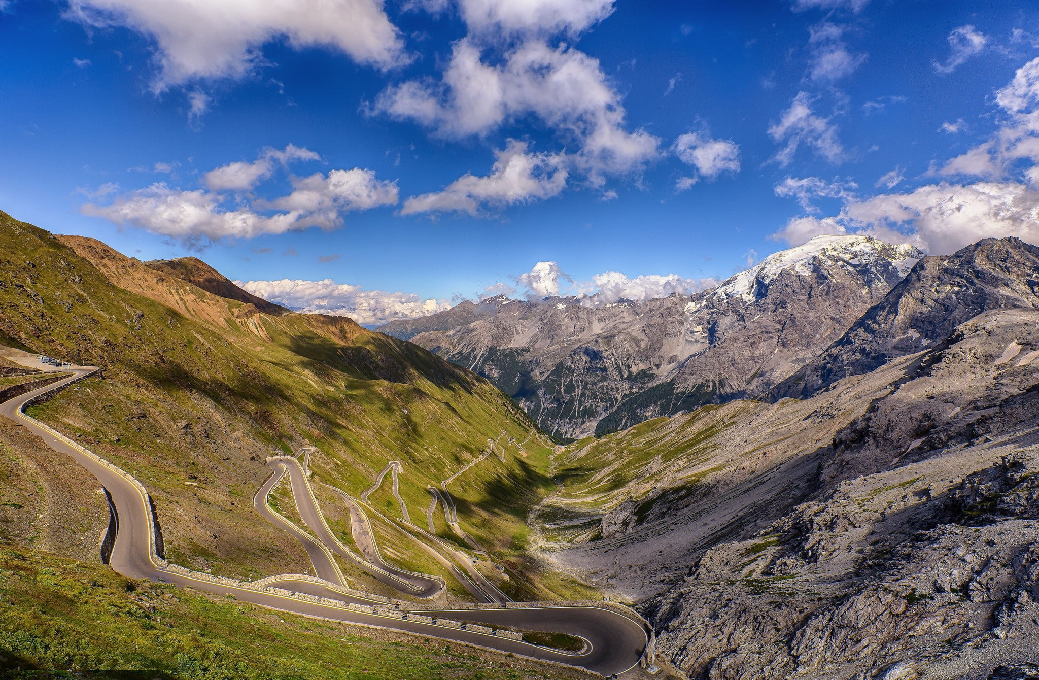 canyon, mountains, serpentine, road, panorama, landscape, 1080P, the view from the top, HD Wallpaper