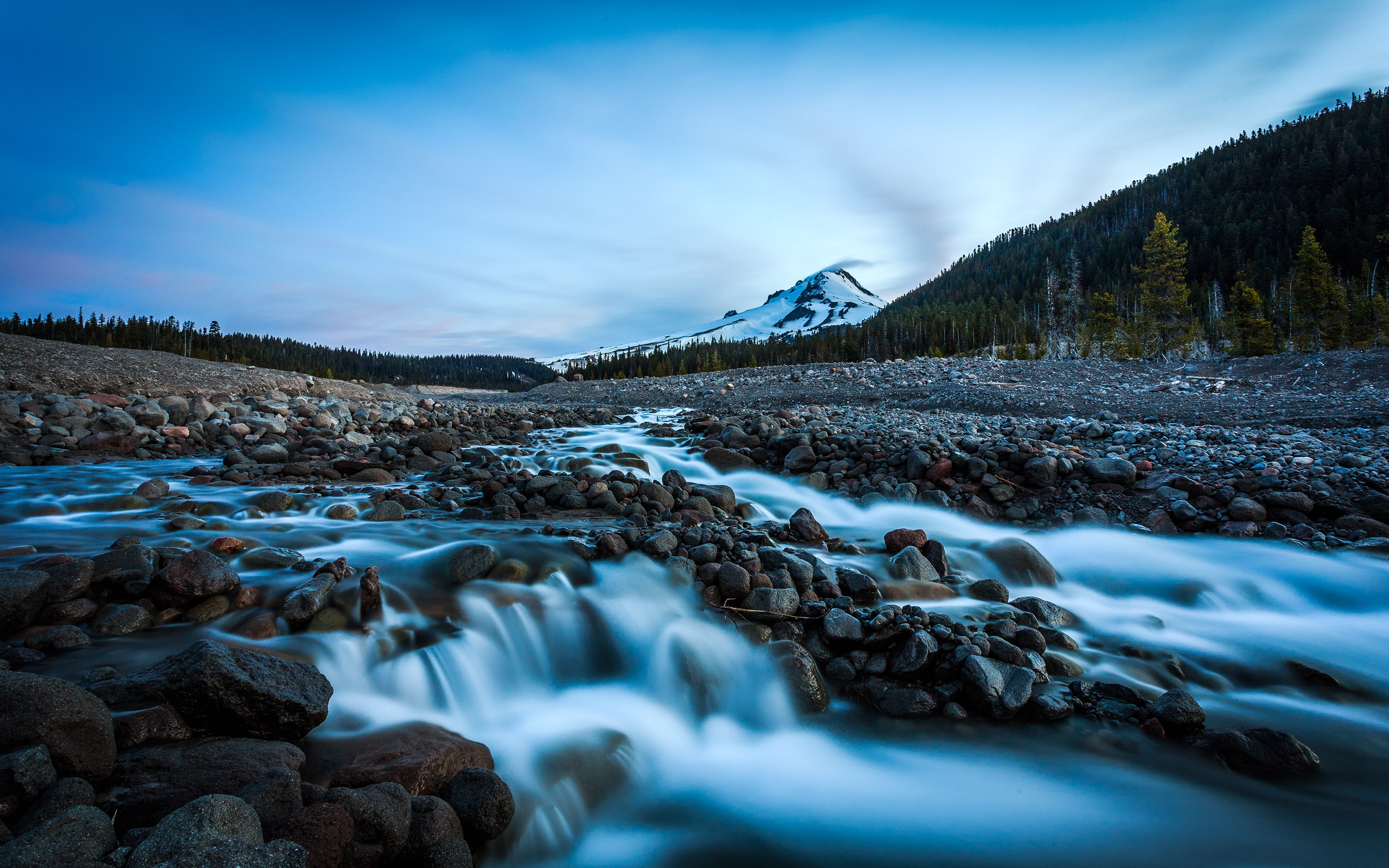 mountain, rock, 2K, landscape, forest, oregon, river, HD Wallpaper