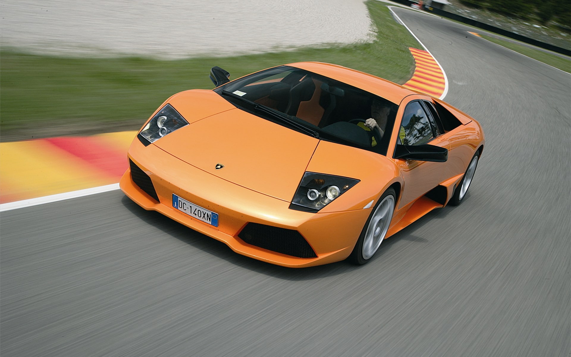 orange cars, car, 1080P, motion blur, HD Wallpaper