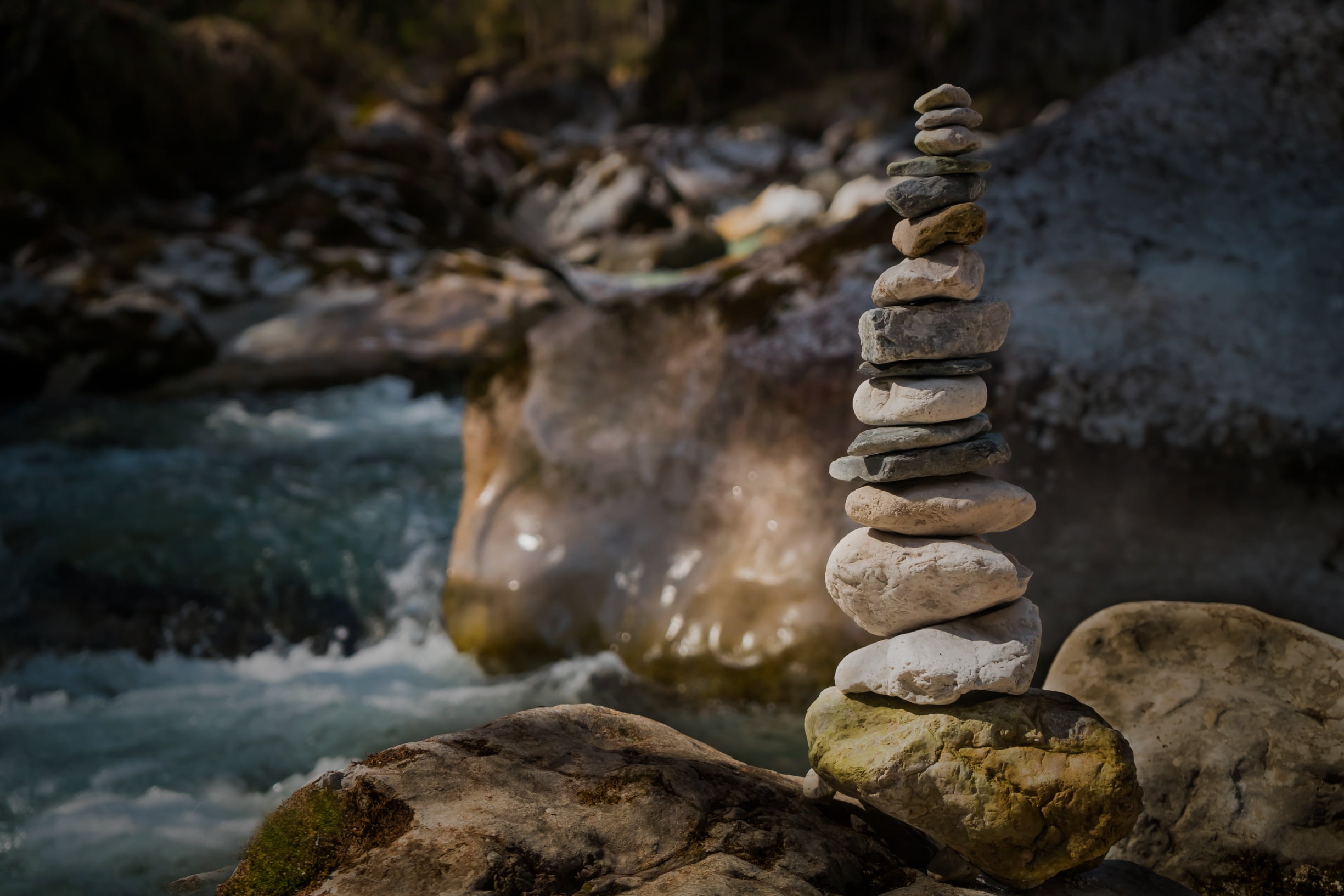 alpine, stack, daytime, on the go, pebble, forest, cairn, background, outdoors, idyllic, stone, stone - object, land, river, landscape, murmur, water, zen-like, HD Wallpaper