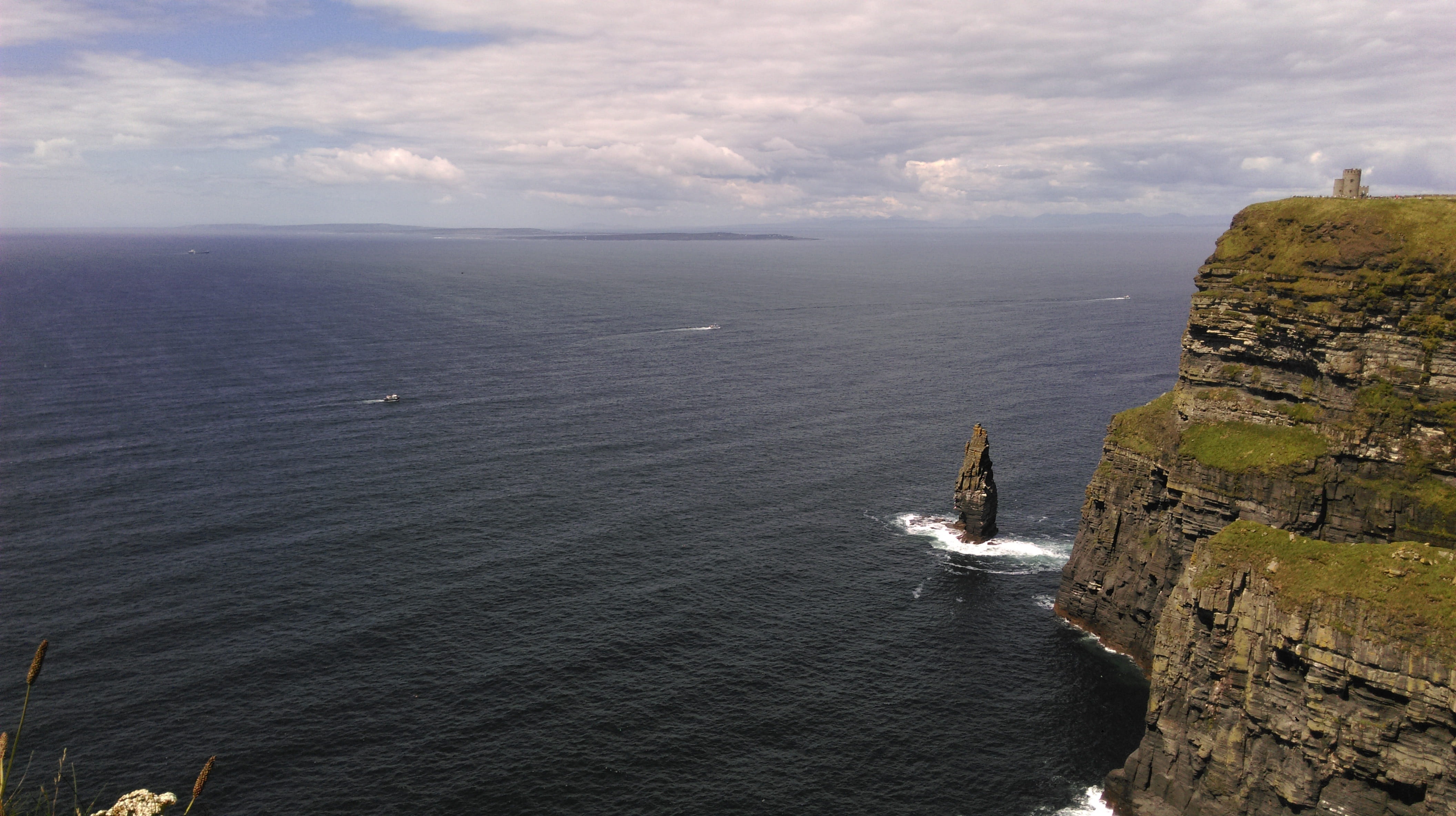 solid, ireland, scenics - nature, land, day, sky, rock - object, tranquil scene, sea, beauty in nature, outdoors, high angle view, horizon over water, tranquility, HD Wallpaper