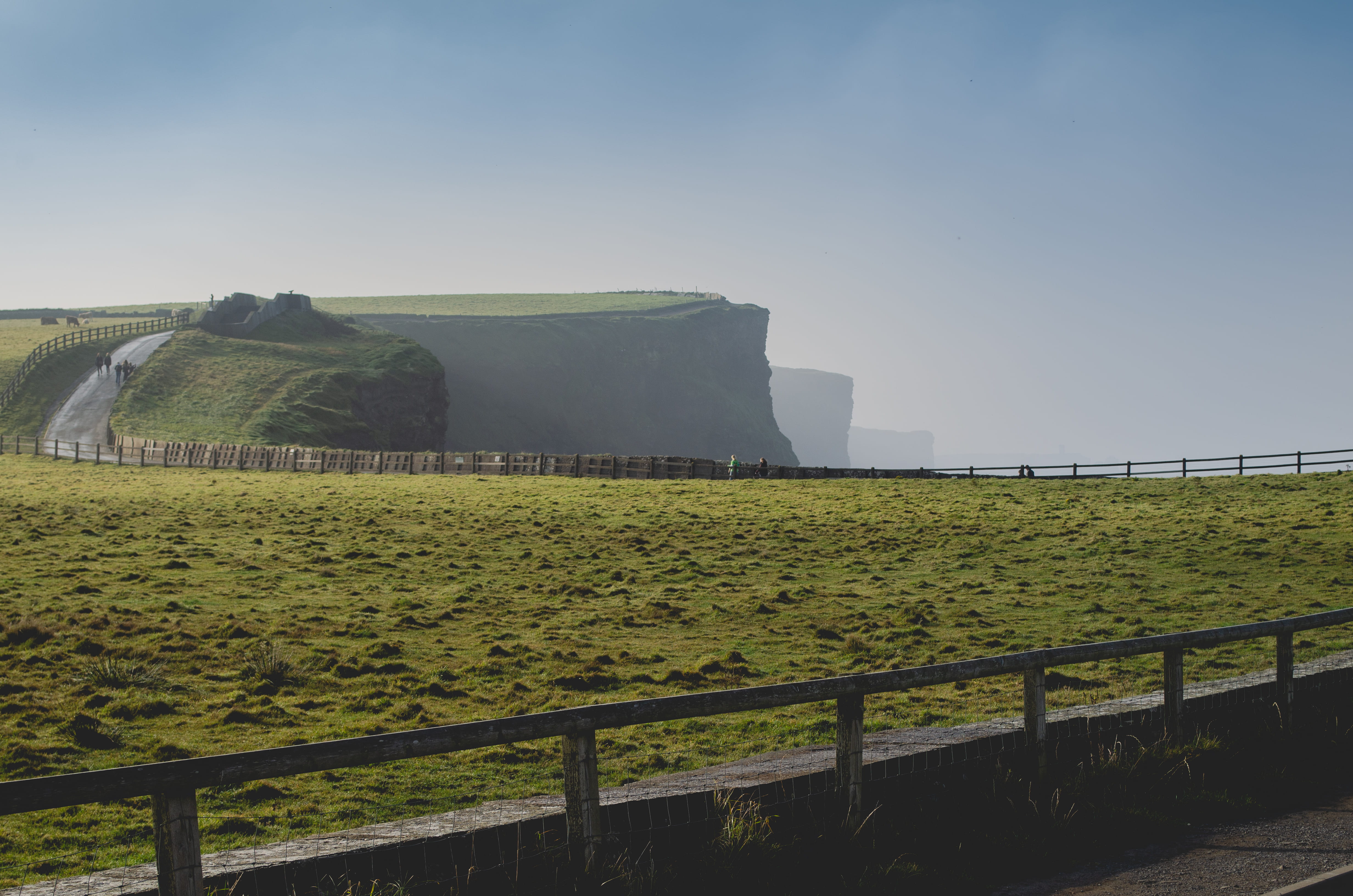 scenics - nature, outdoors, boundary, nature, trip, rock, no people, cliffs of moher in ireland, tranquility, cliffs of moher, tranquil scene, sea, sky, HD Wallpaper