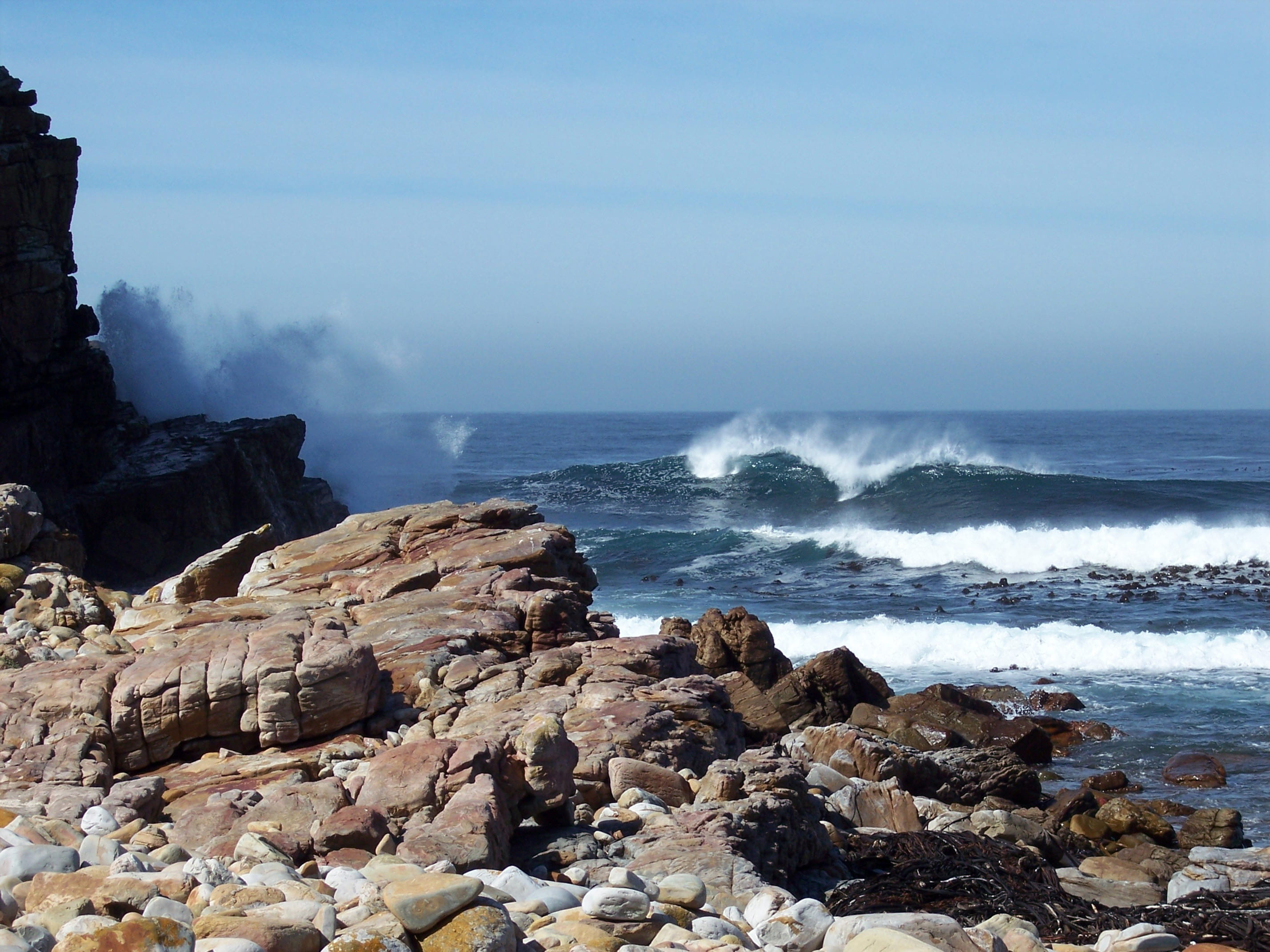 Cape of Good Hope, wave, motion, nature, power in nature, 2K, horizon, no People, land, coastline, rock, rock - Object, water, sky, outdoors, public domain, HD Wallpaper
