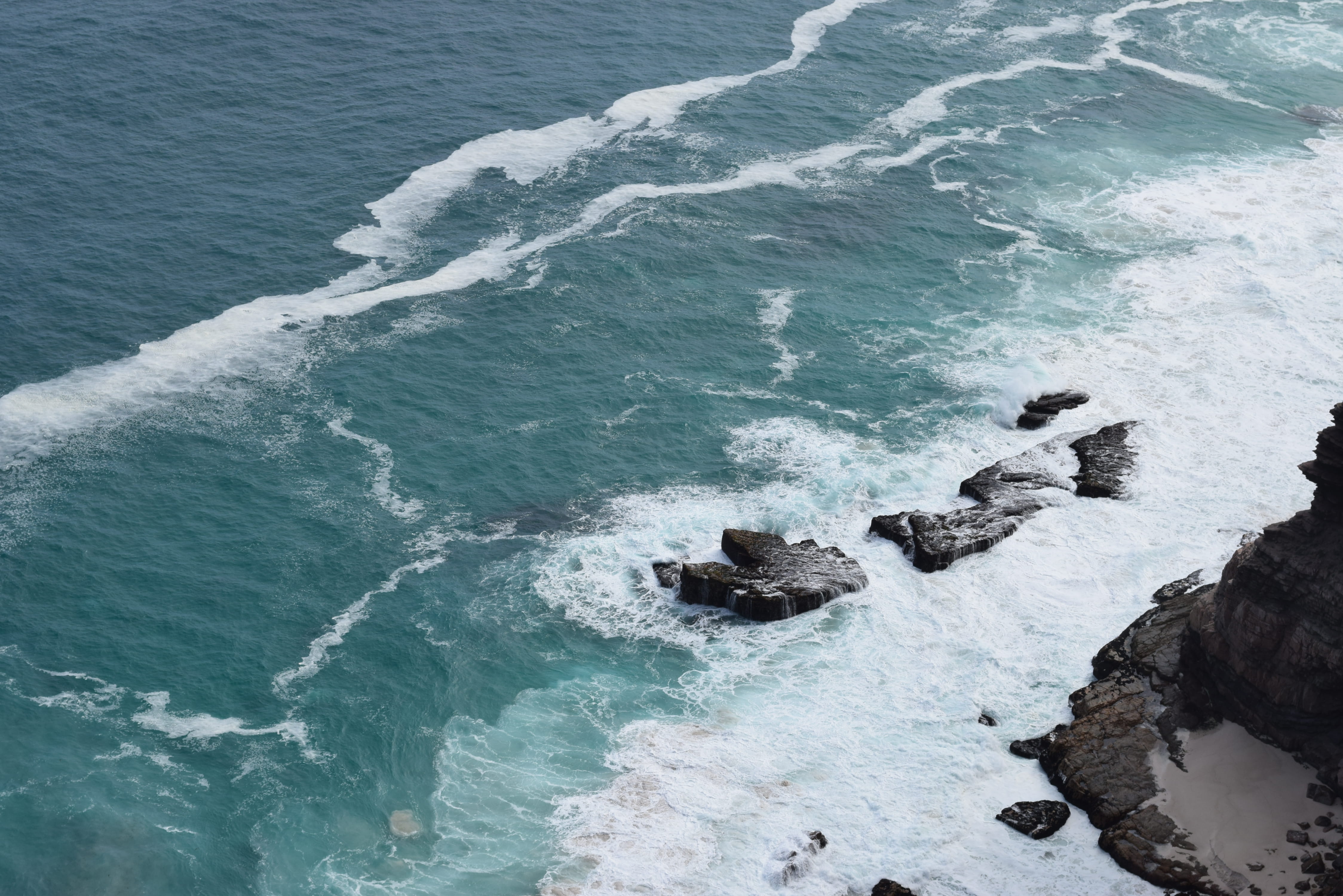 outdoors, cape town, power in nature, ocean, day, turquoise colored, waves, rock - object, scenics - nature, rocky coastline, blue, aquatic sport, sport, HD Wallpaper