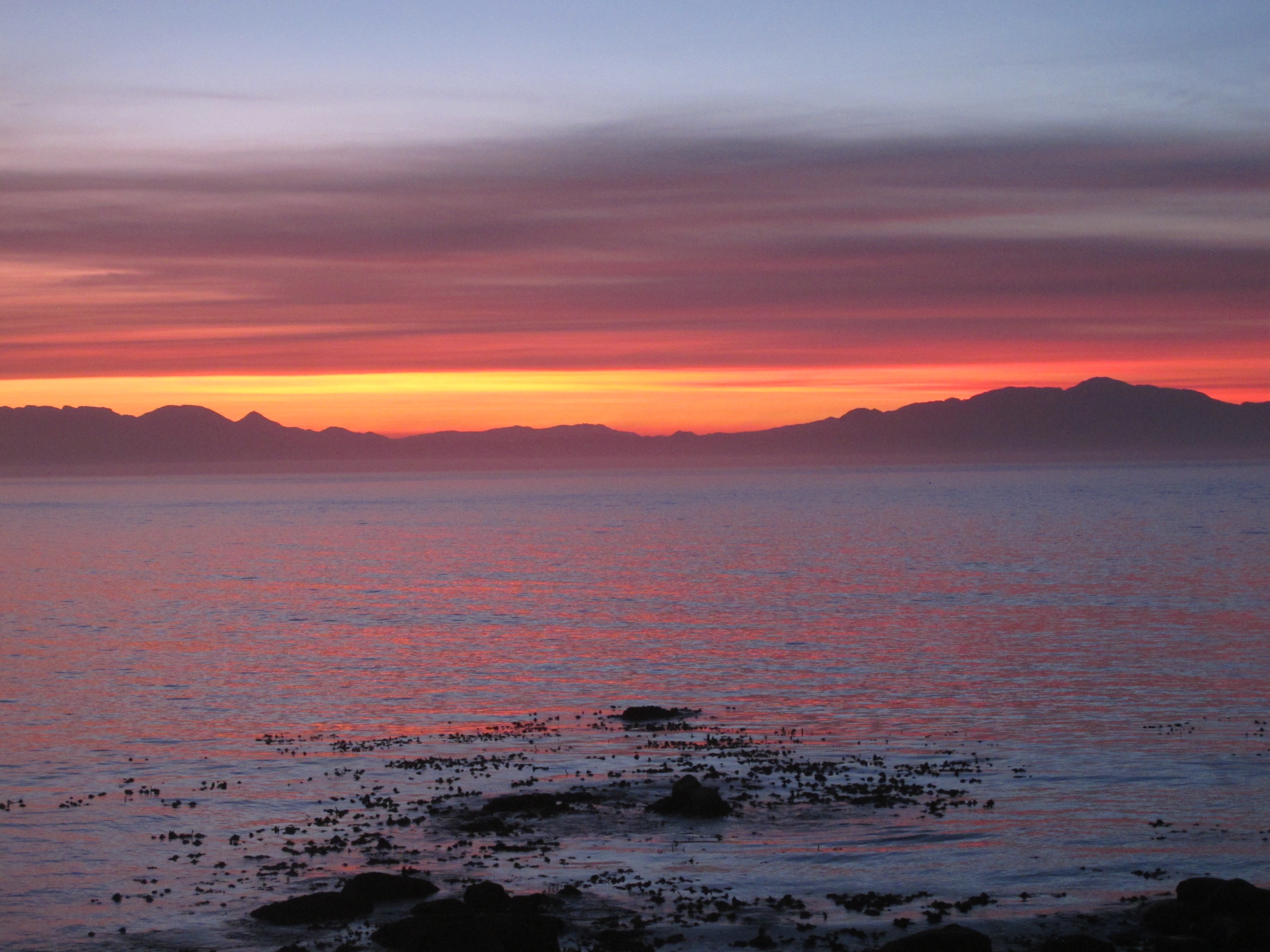 scenics - nature, orange color, sunset, nature, rock, remote, solid, cloud - sky, sky, tranquility, mountain, sea, romantic sky, tranquil scene, non-urban scene, HD Wallpaper