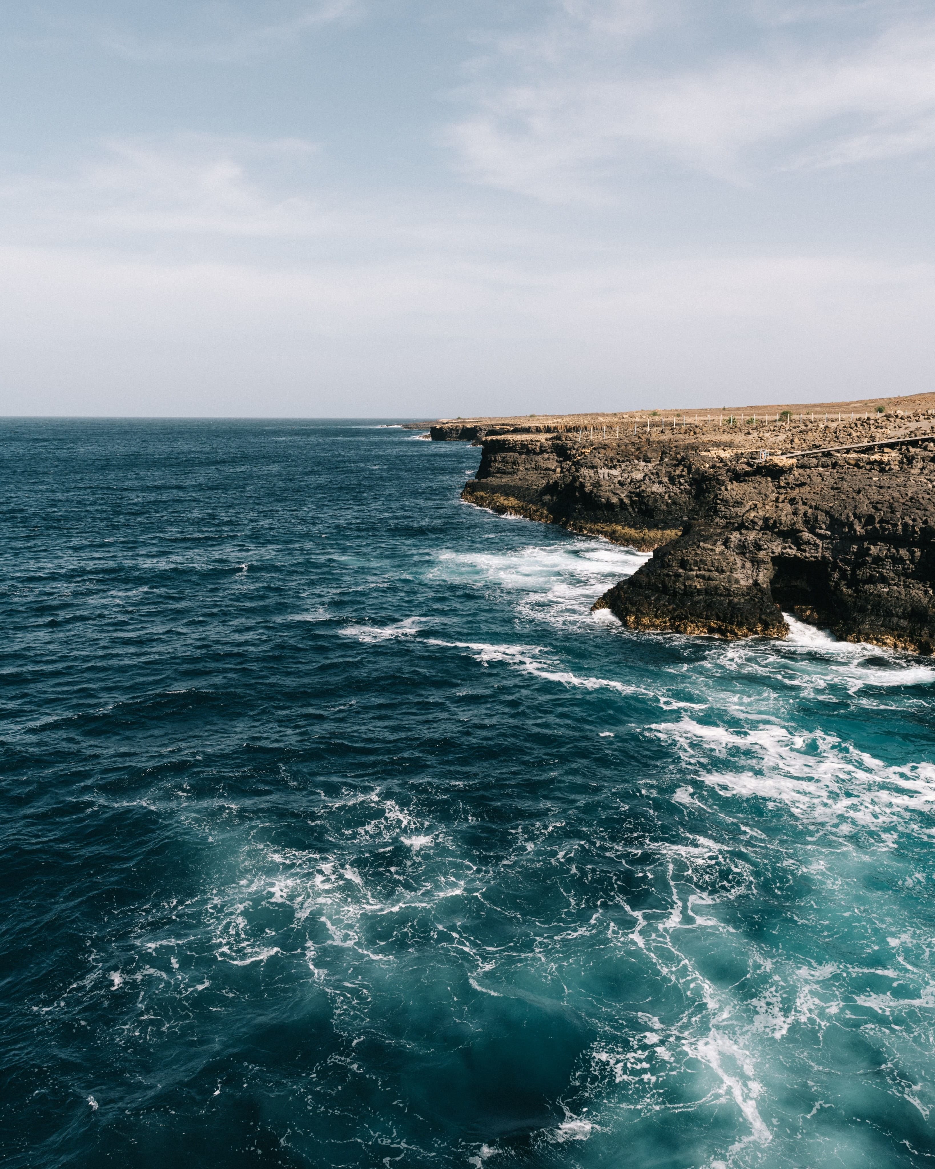 wave, aggression, tranquil scene, ocean, clear, rocks, scenics - nature, beauty in nature, aquatic sport, rock, solid, cape verde, cliff, surrounded, shoreline, Phone HD Wallpaper
