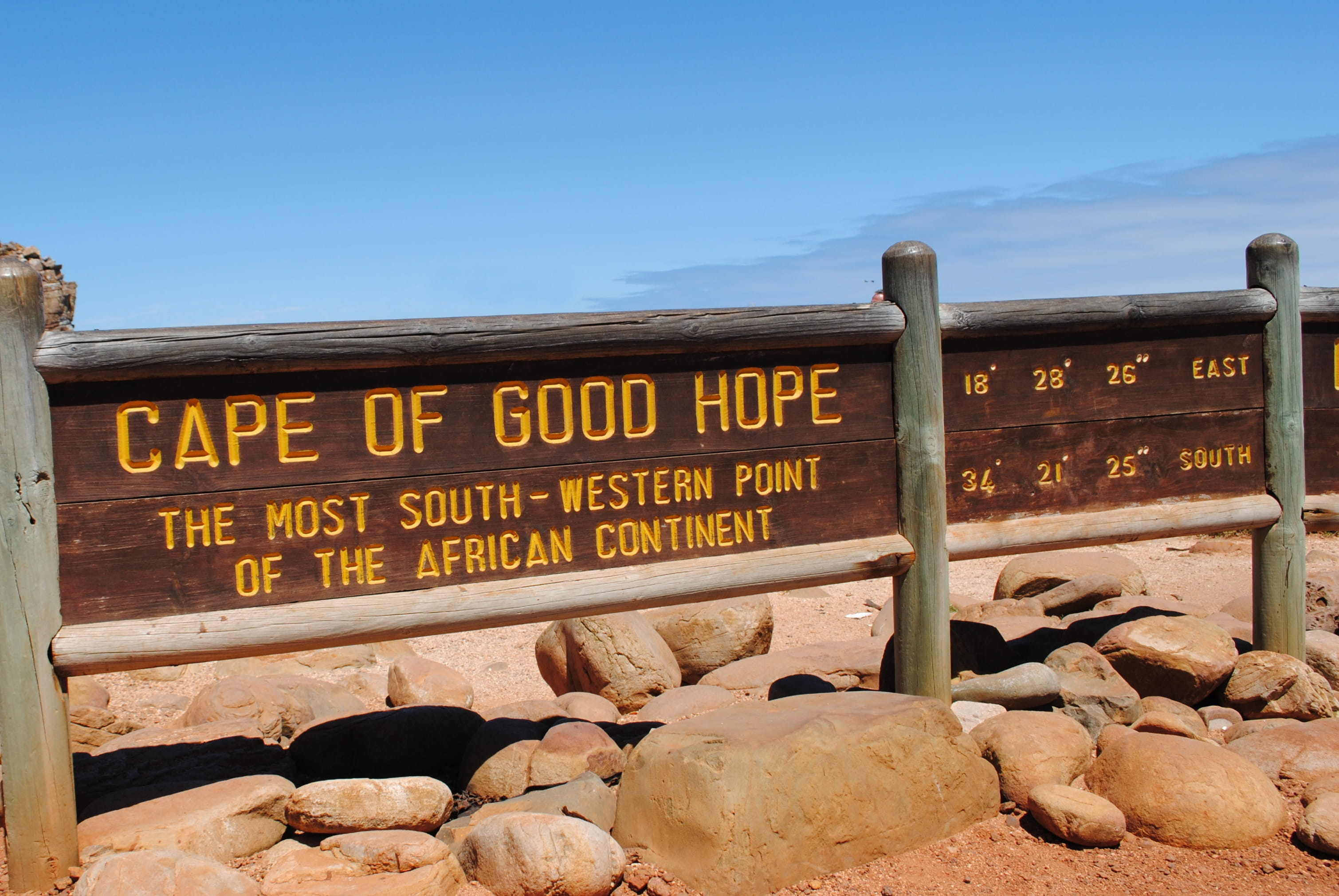 rock, cape peninsula, sky, coast, architecture, clear sky, cape of good hope, no people, text, outdoors, sign, script, solid, 2K, africa, information, HD Wallpaper