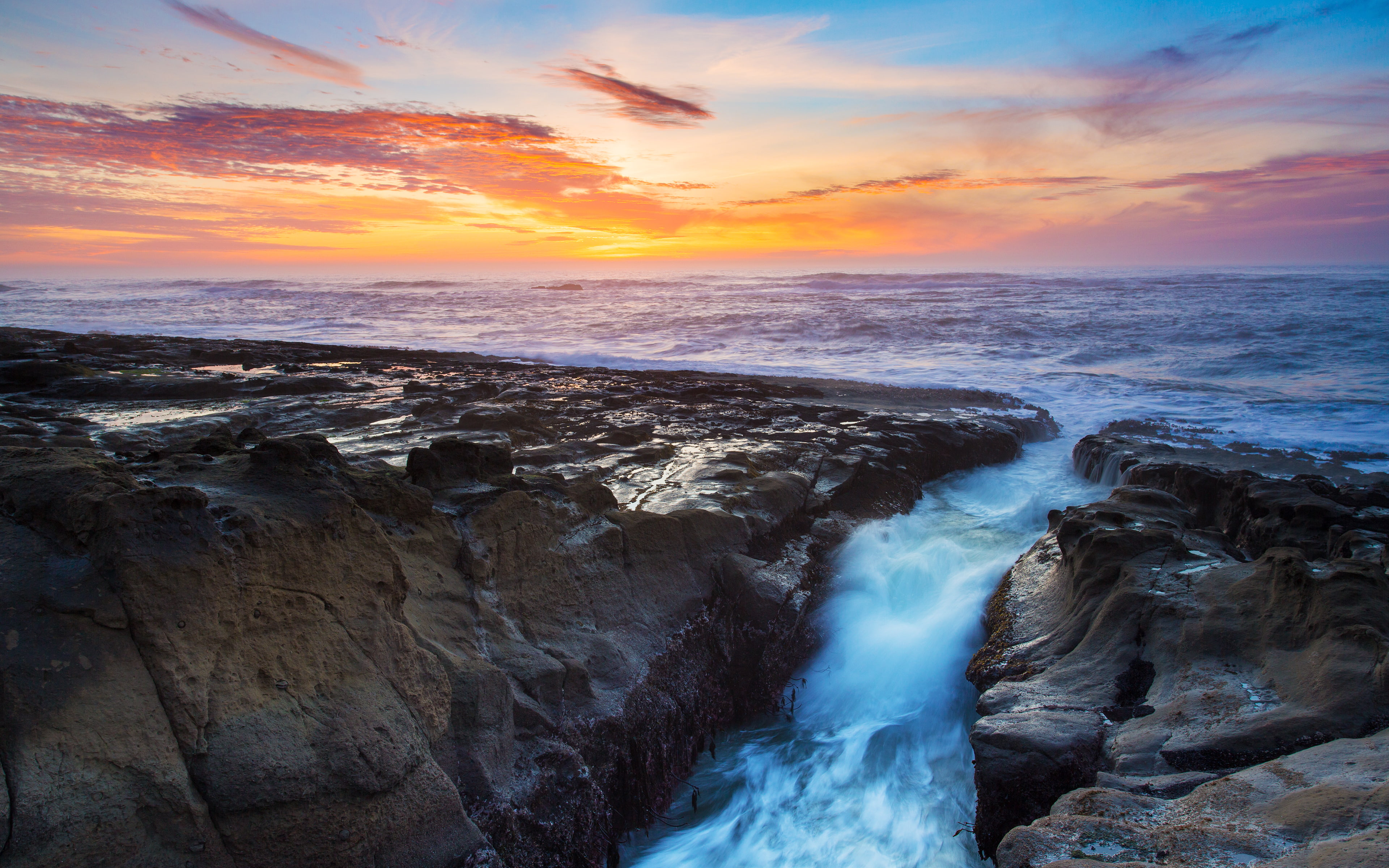 coastal, land, scenics - nature, oregon, solid, seascape, cravasse, cloud - sky, wave, rockycoastline, rock - object, capearago, power in nature, sea, ocean, HD Wallpaper
