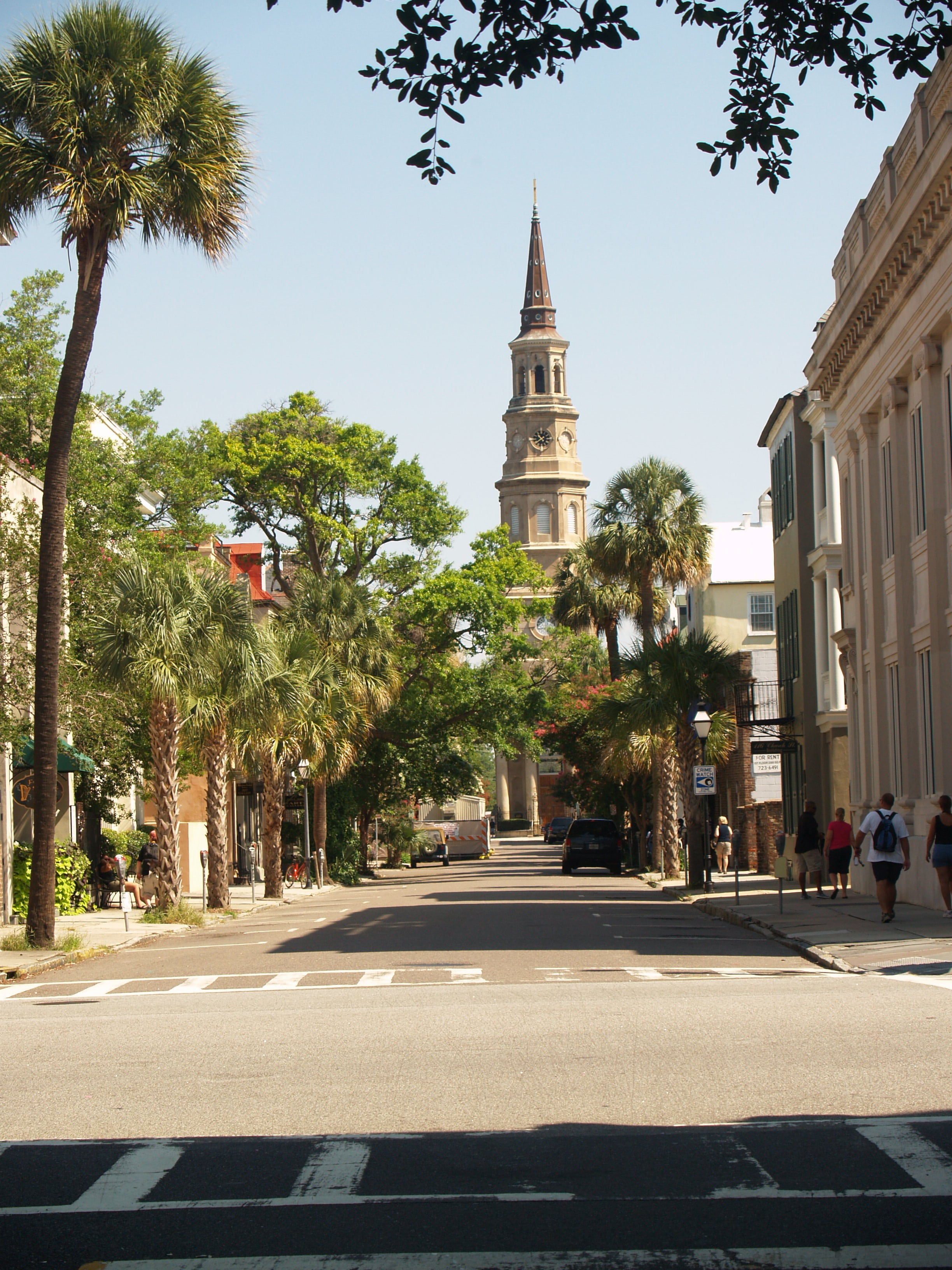 south, landmark, tropical climate, building exterior, tower, place of worship, carolina, tree, historic, plant, transportation, road, worship, downtown, Phone HD Wallpaper