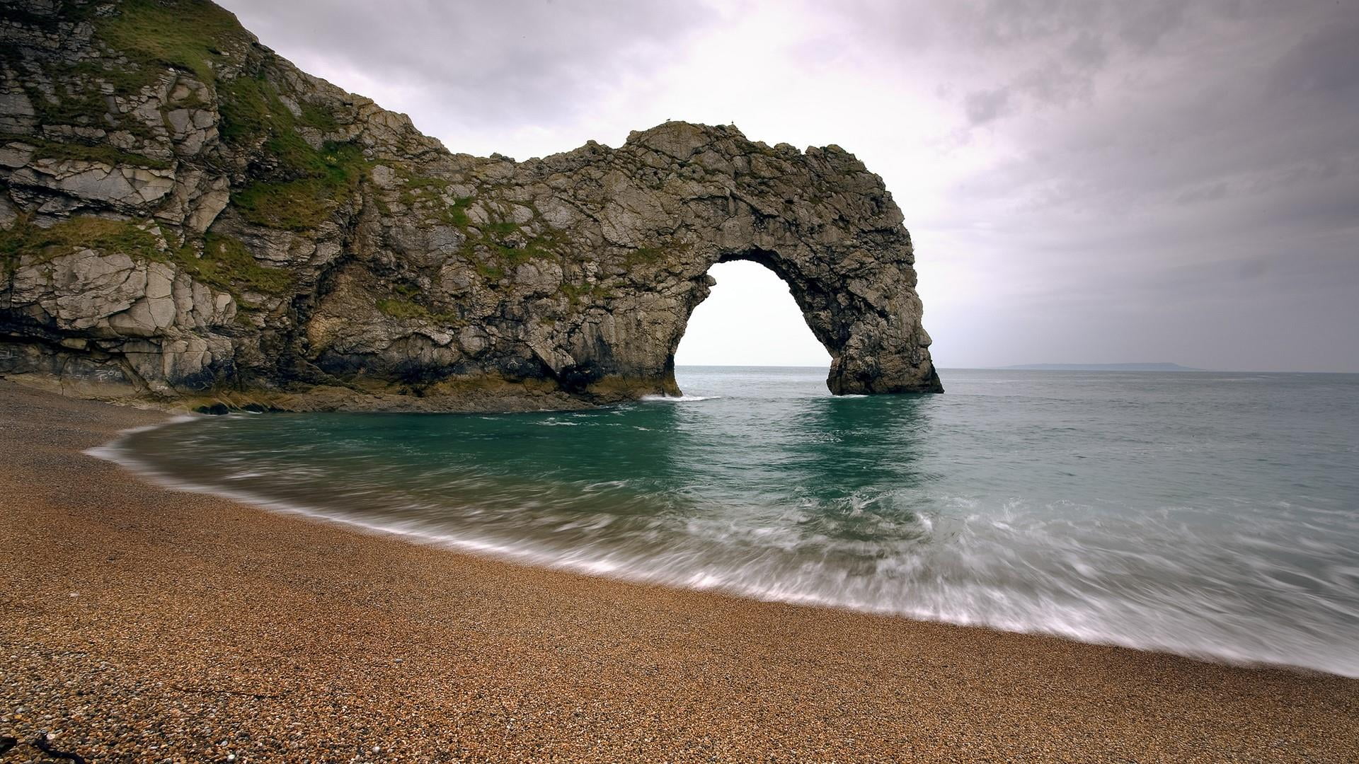 1080P, formation, no people, scenics - nature, cliff, beach, eroded, sky, europe, horizon over water, rock formation, water, beauty in nature, nature, HD Wallpaper