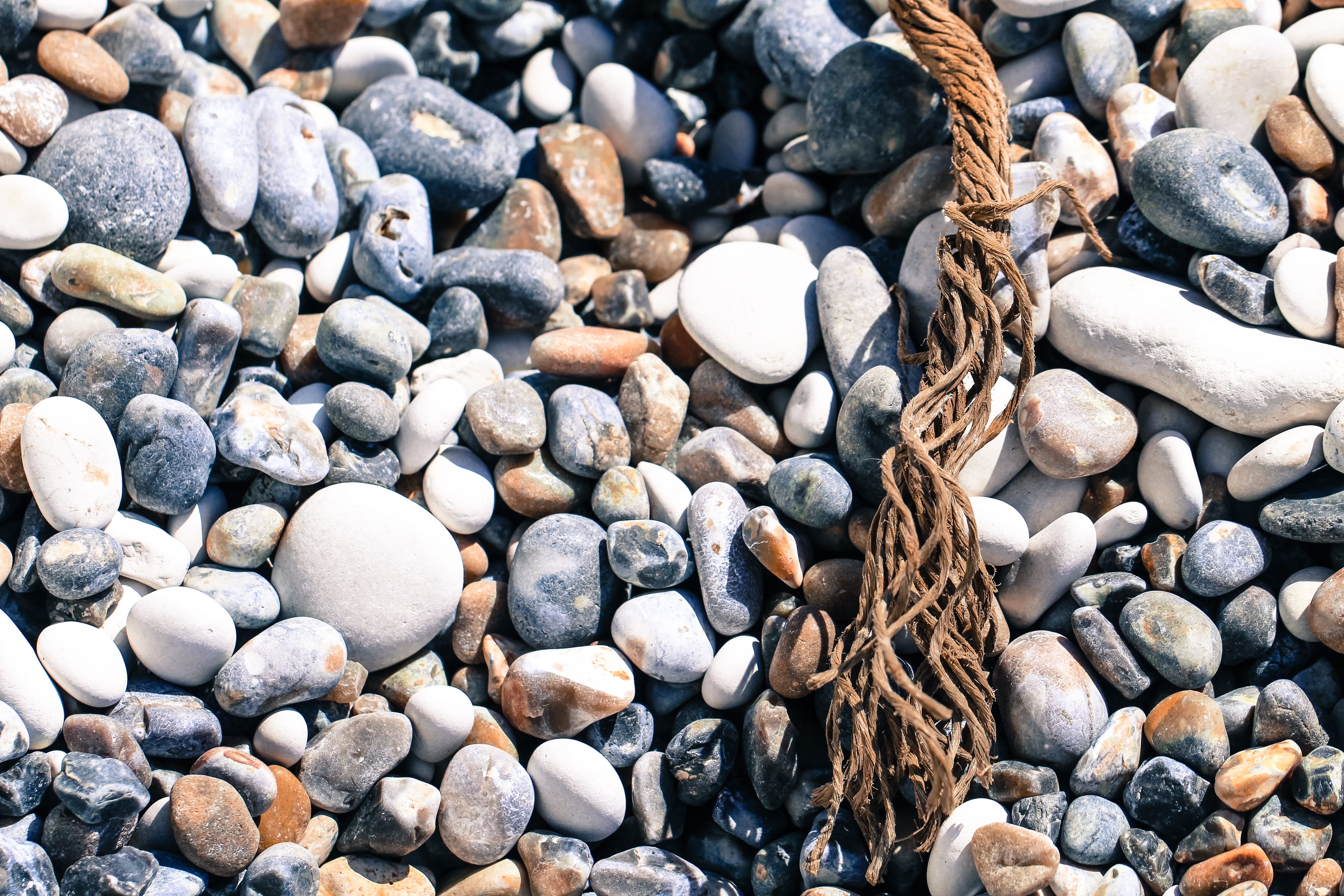no people, lulworth cove, pebbles, outdoors, rope, stone - object, stone, rock - object, close-up, beach, 5K, abundance, backgrounds, pebble, high angle view, HD Wallpaper