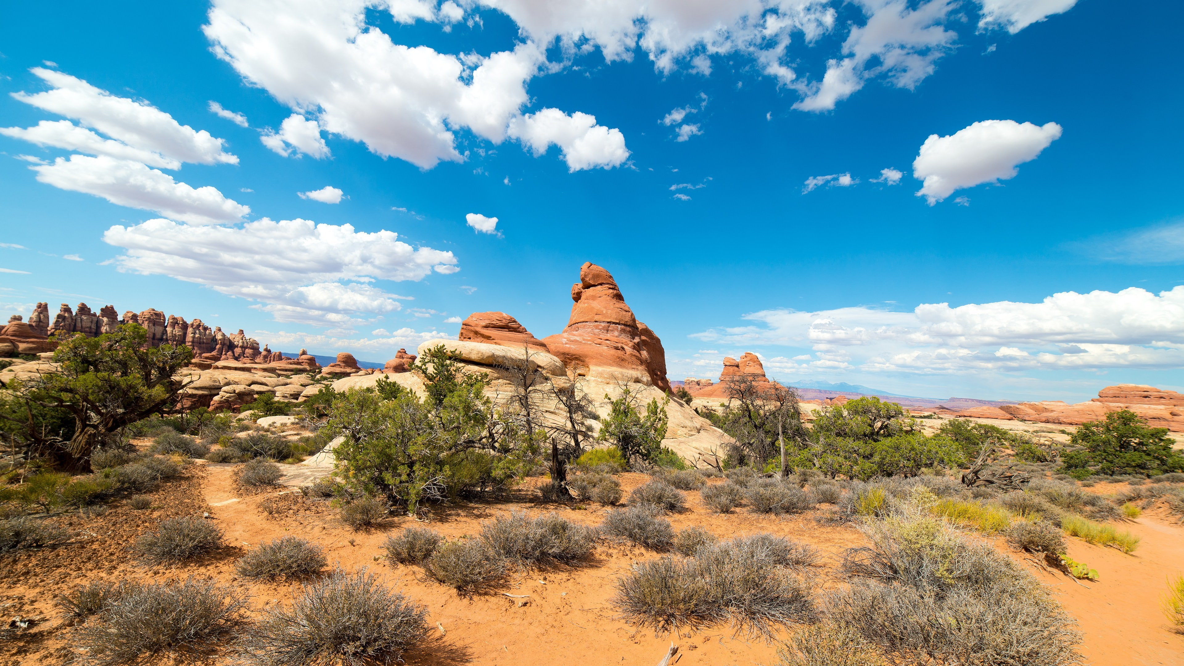 3840x2160, nature, cloud, sky, 4K, 4K, tree, desert, cliff, HD Wallpaper