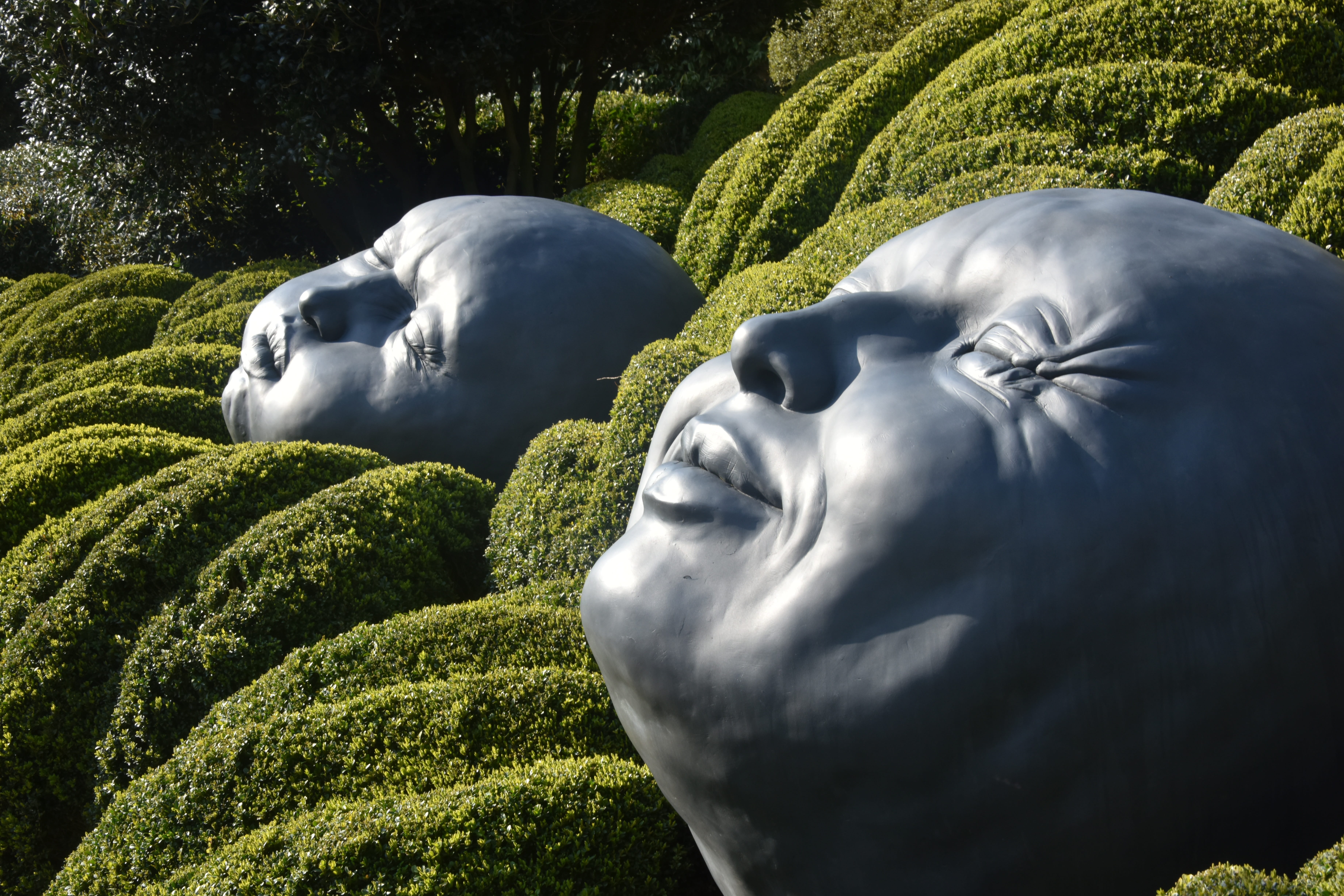 no people, outdoors, tree, art and craft, happiness, park, faces, plant, sunlight, 5K, garden, france, beauty in nature, representation, etretat, formal garden, HD Wallpaper