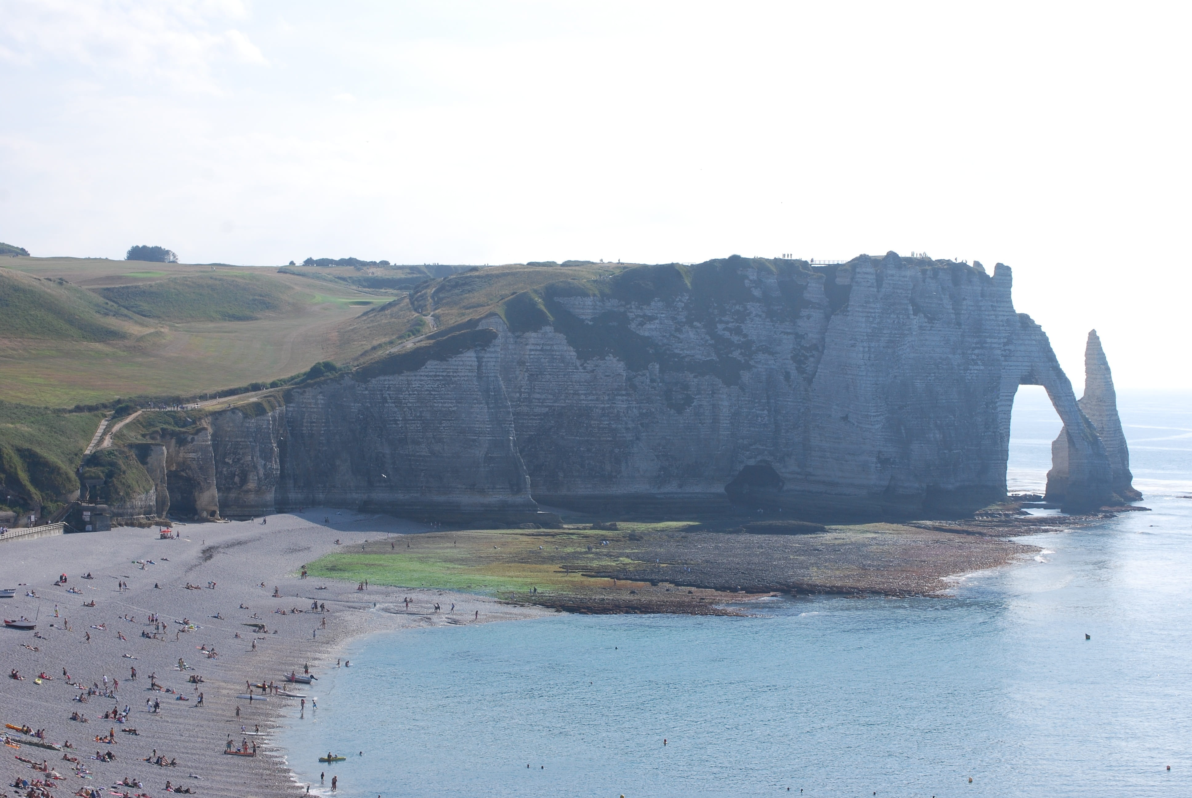 rock - object, etretat, outdoors, environment, france, 4K, picturesque, shore, sky, rock, rock formation, limestone, mecca, day, eroded, roche, no people, HD Wallpaper