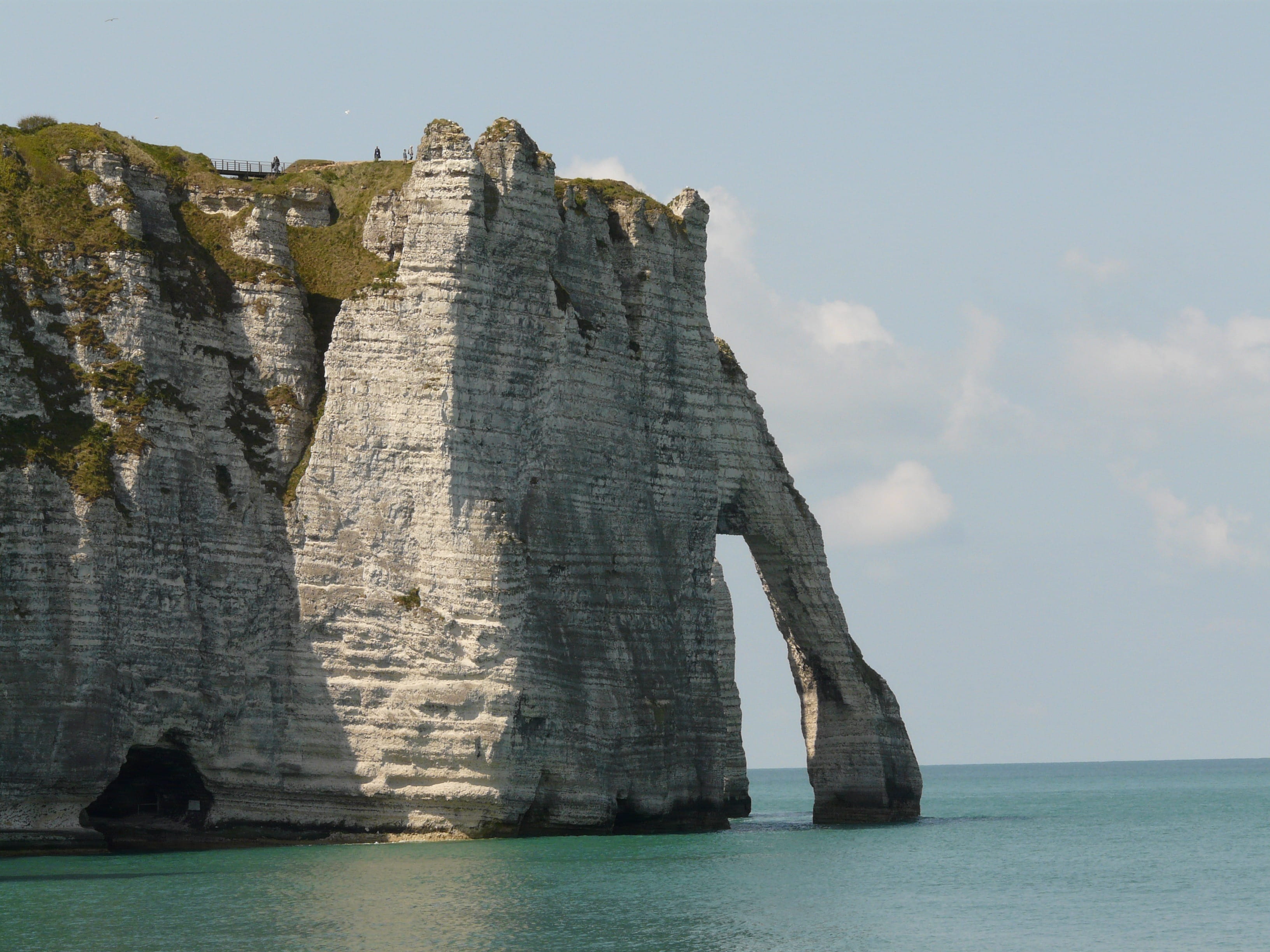 ocean, waterfront, no people, roche, landscape, travel, sea, travel destinations, stone arch, beauty in nature, Normandy, nature, France, sky, limestone, HD Wallpaper