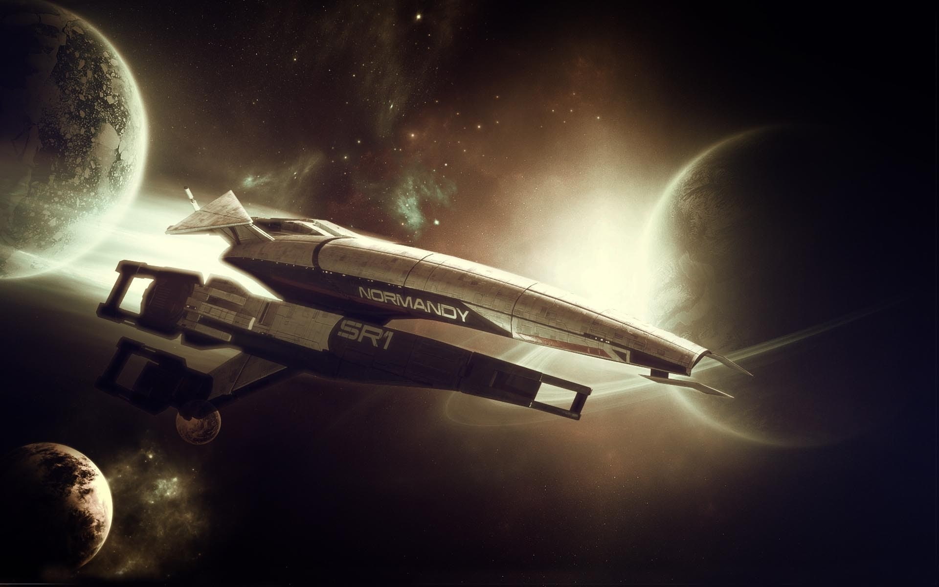 Mass Effect 3, Planet, Spaceship, Mass Effect, Normandy SR-1, 1080P, Space, HD Wallpaper