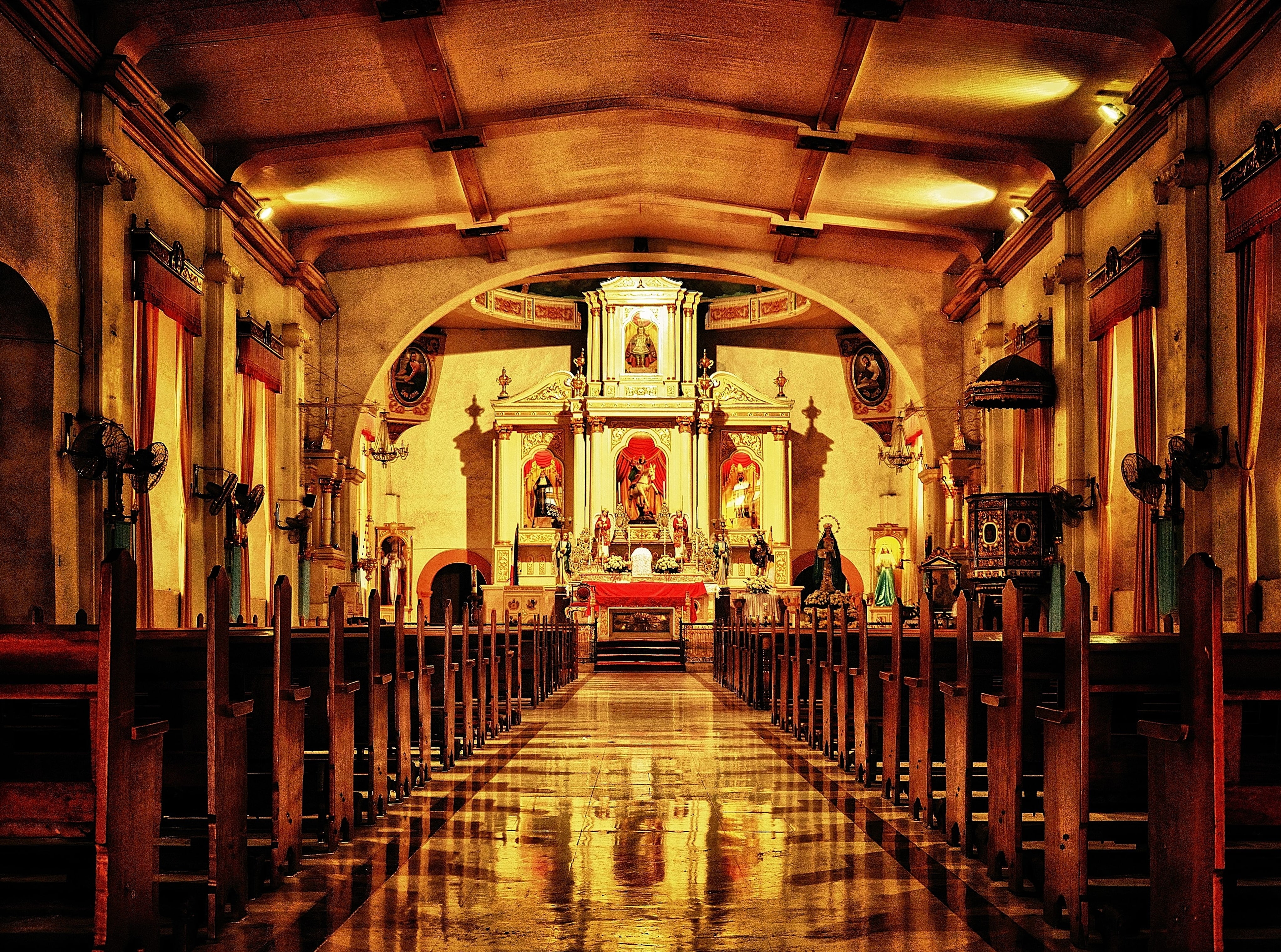 belief, architectural column, the way forward, james, pew, brown, cathedral, apostle, st. james, spirituality, Asia, no people, ceiling, place of worship, HD Wallpaper
