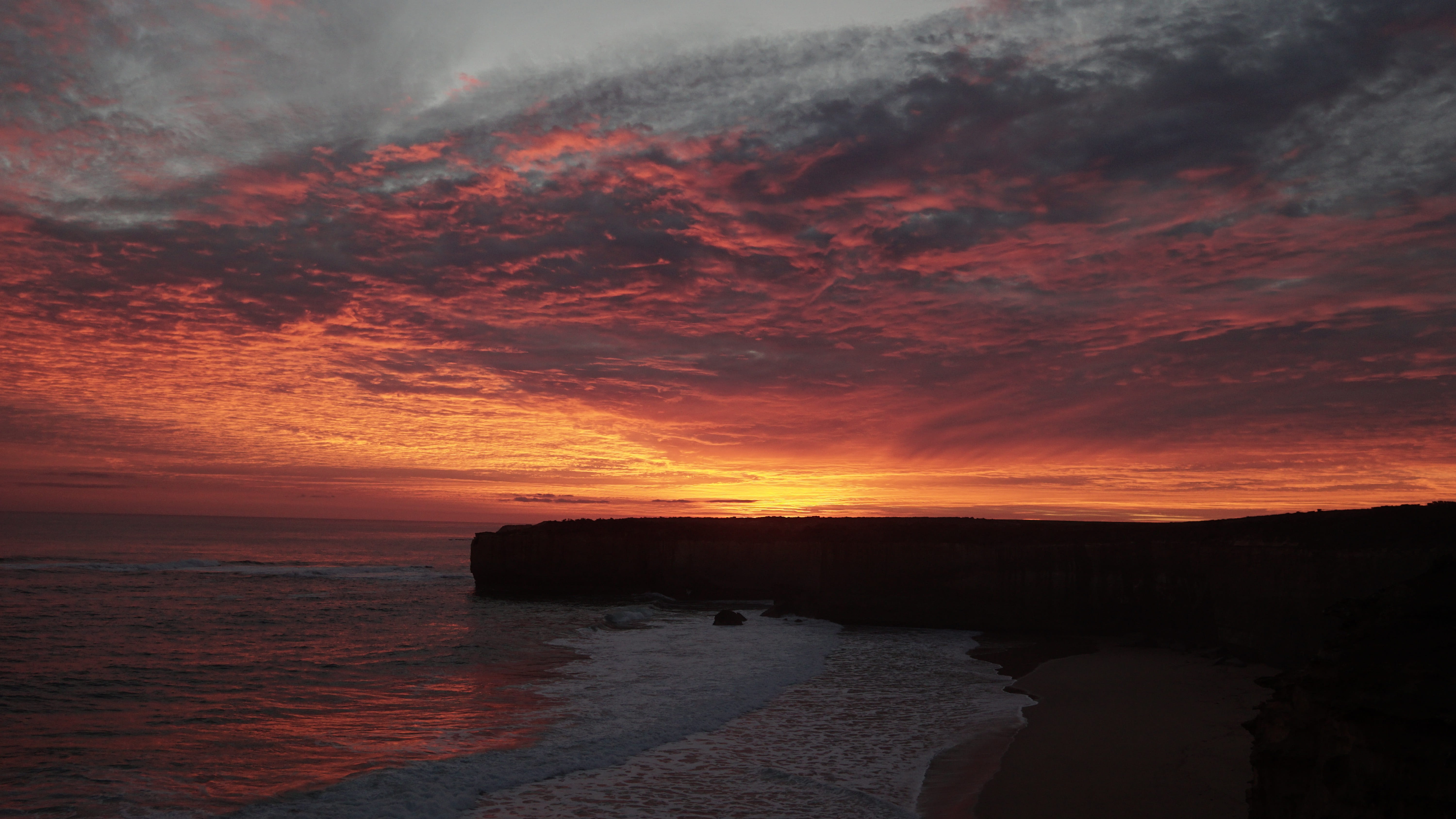 land, melbourne, sunset, horizon, beach, coastline, beauty in nature, tranquility, cloud - sky, sea, romantic sky, no people, seascape, horizon over water, HD Wallpaper