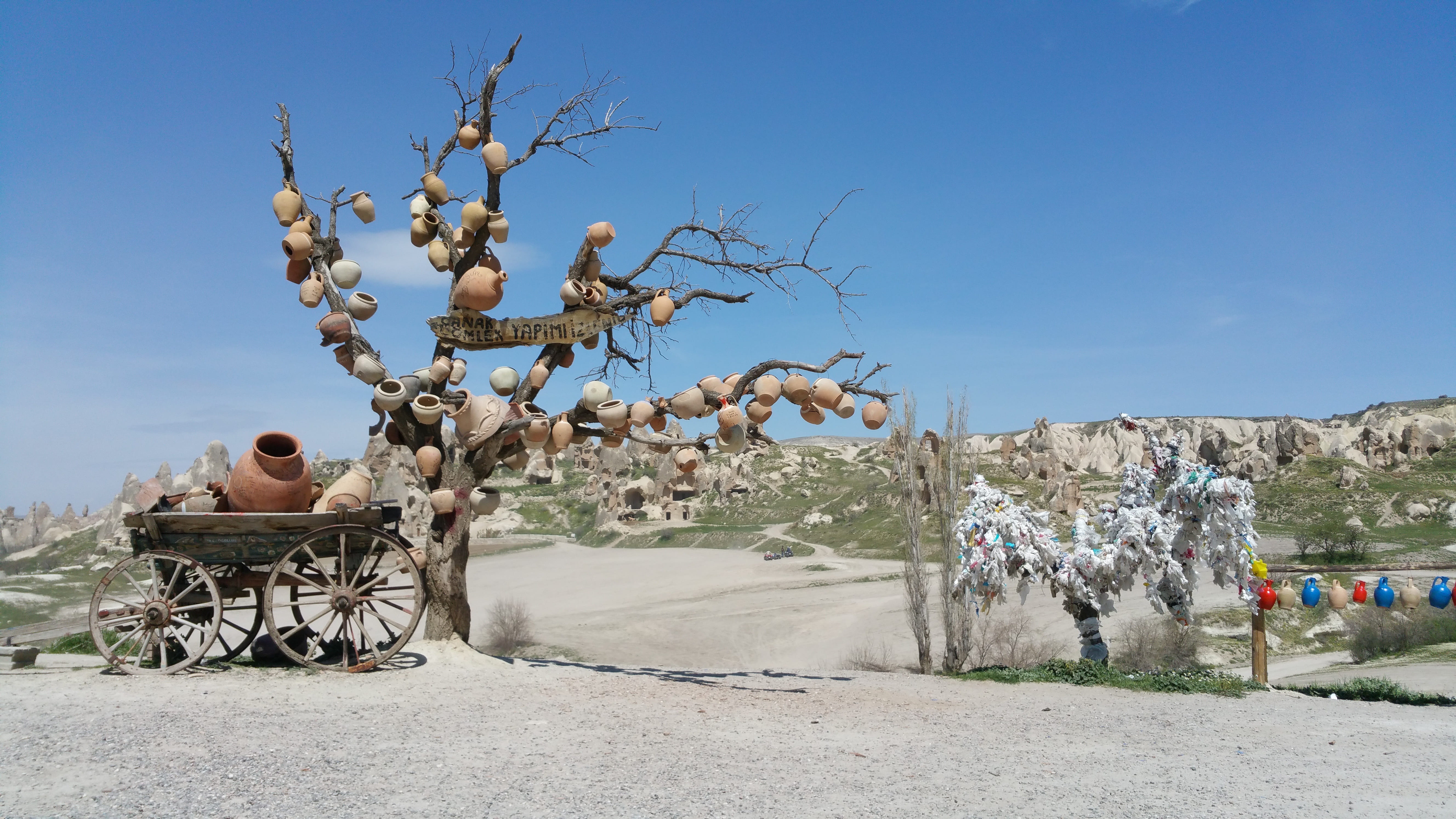 tree, Rocky, nature, architecture, building exterior, no people, only men, text, wall, Cappadocia, valley, outdoors, solid, art and craft, men, rock, built structure, HD Wallpaper