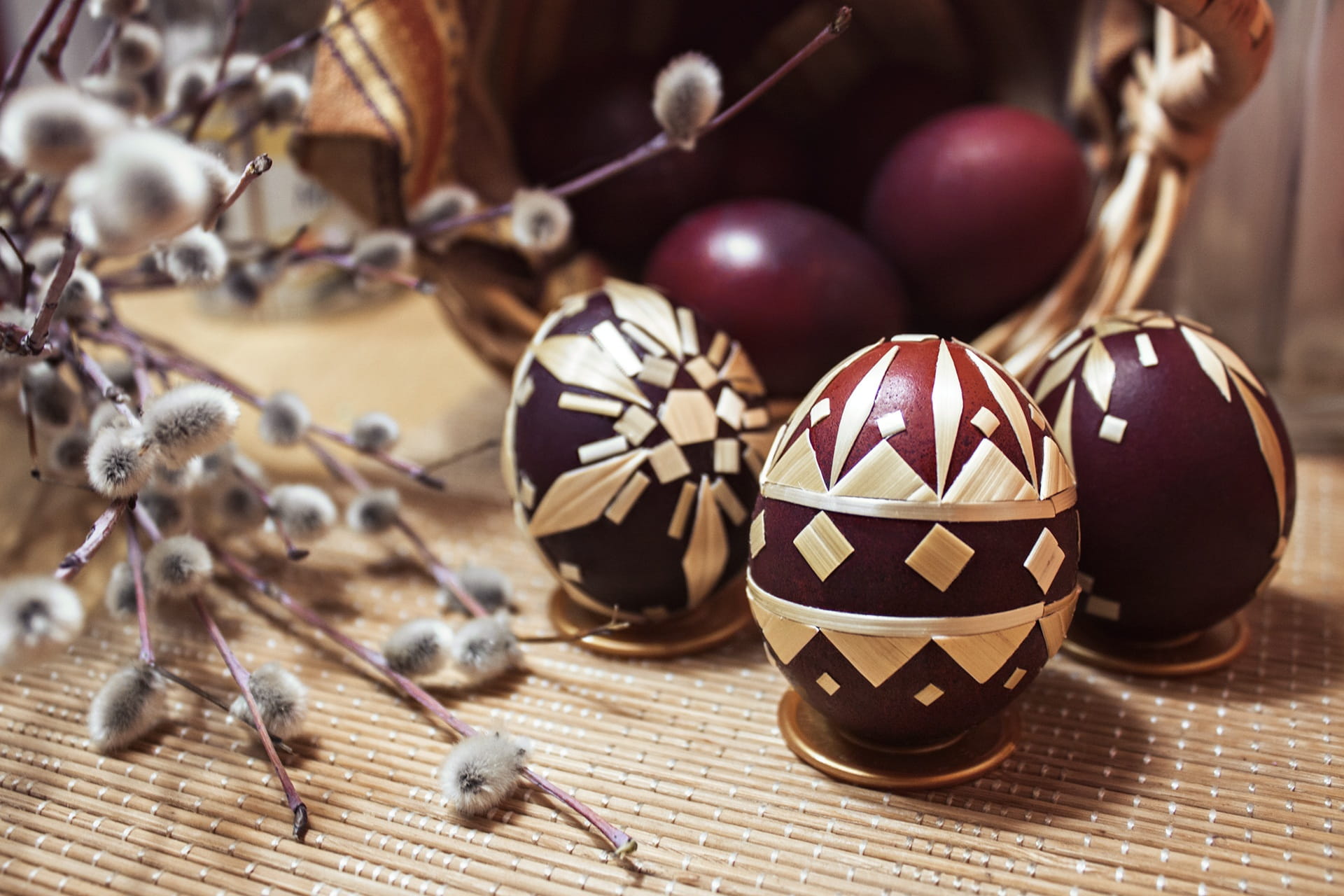 group of objects, celebration, ornate, easter egg, decoration, close-up, paint eggs, macro, holiday, easter, food and drink, focus on foreground, nature, HD Wallpaper