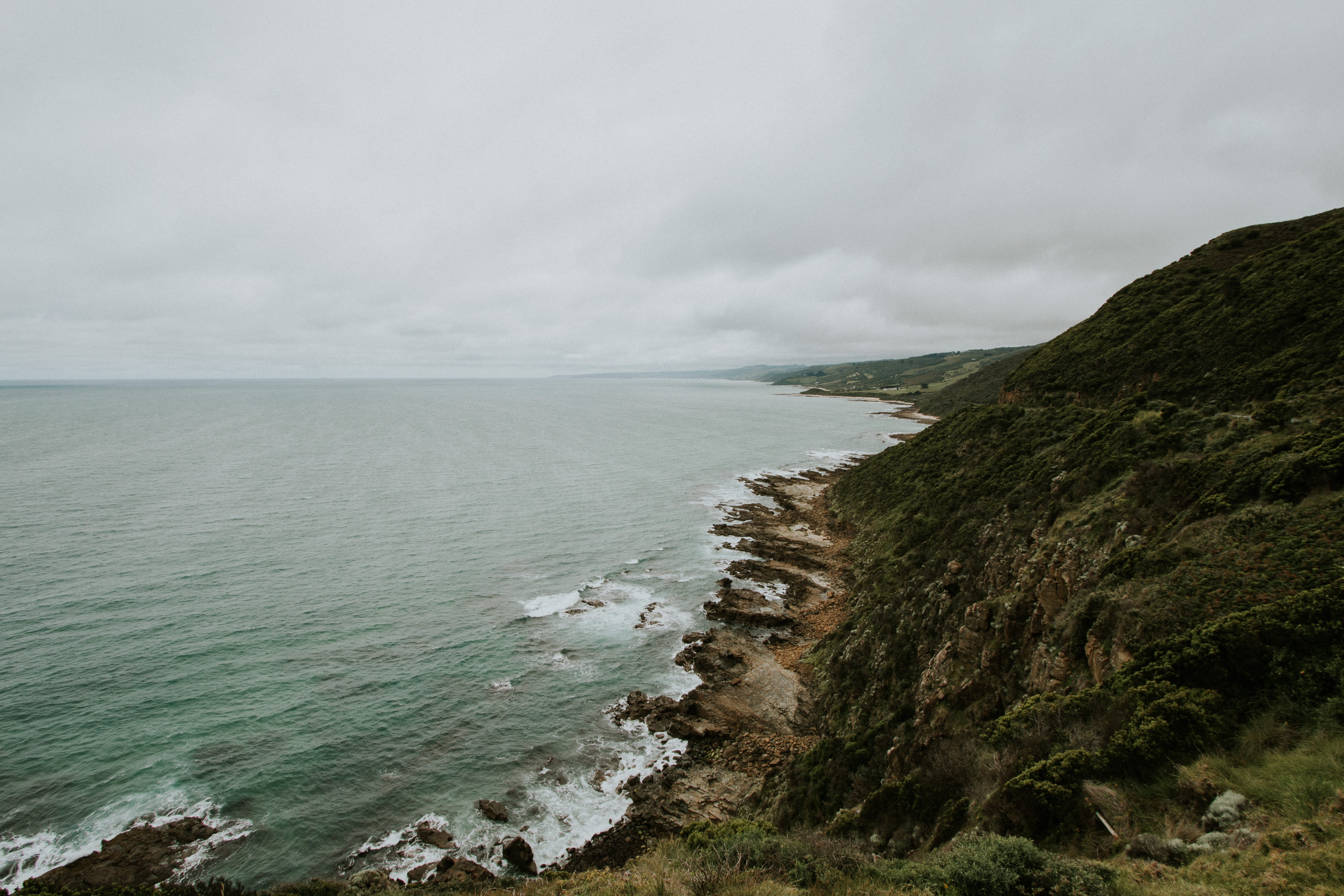 peterborough, tranquil scene, sky, tranquility, beach, sea, land, 5K, power in nature, great ocean road, scenics - nature, no people, australia, idyllic, HD Wallpaper