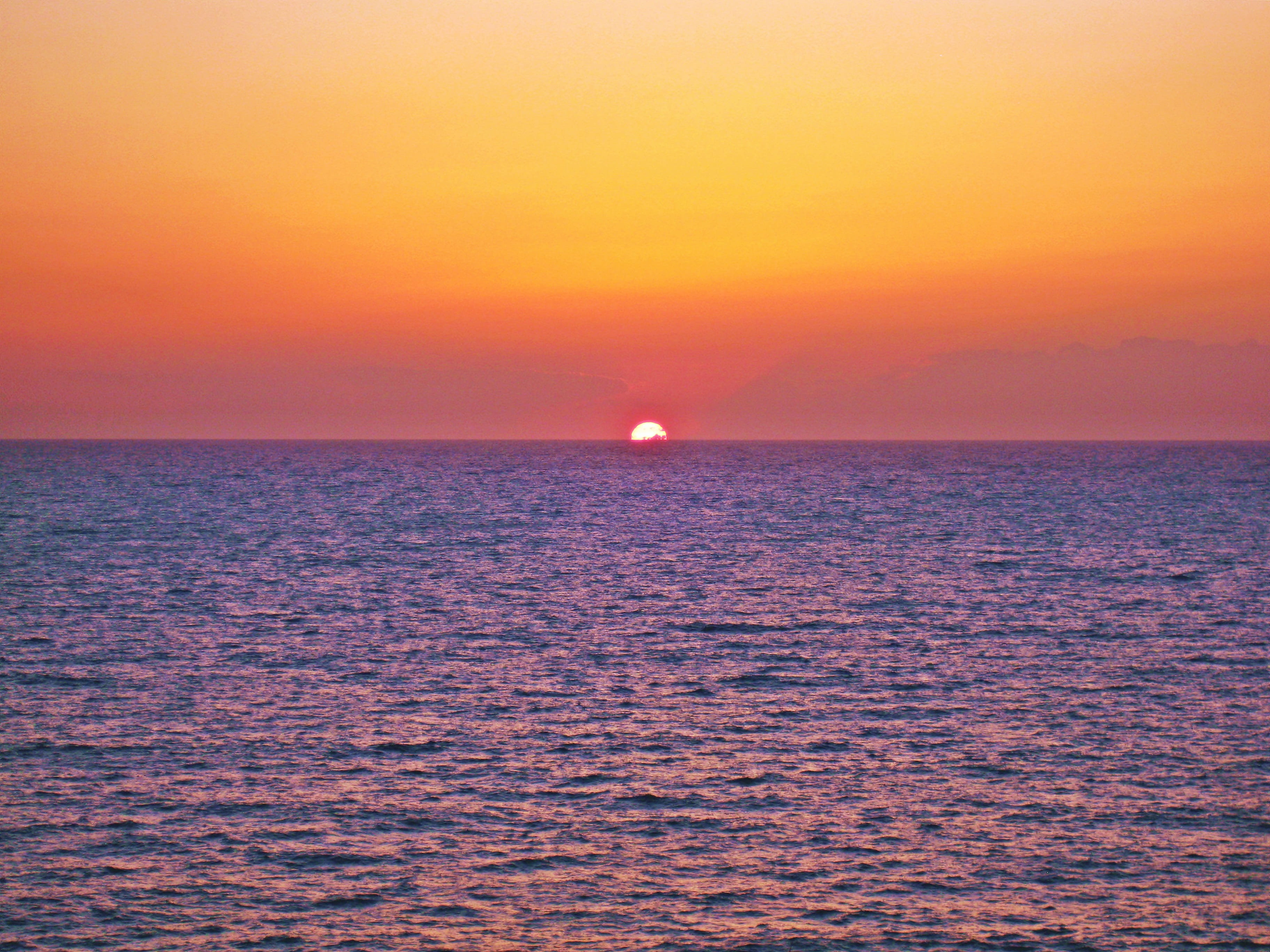beautiful, calm, no people, ocean, Nature, blue, scenics, dream, 2K, water, red, horizon over water, scenery, warm, scene, sunlight, mediterranean, sunset landscape, HD Wallpaper