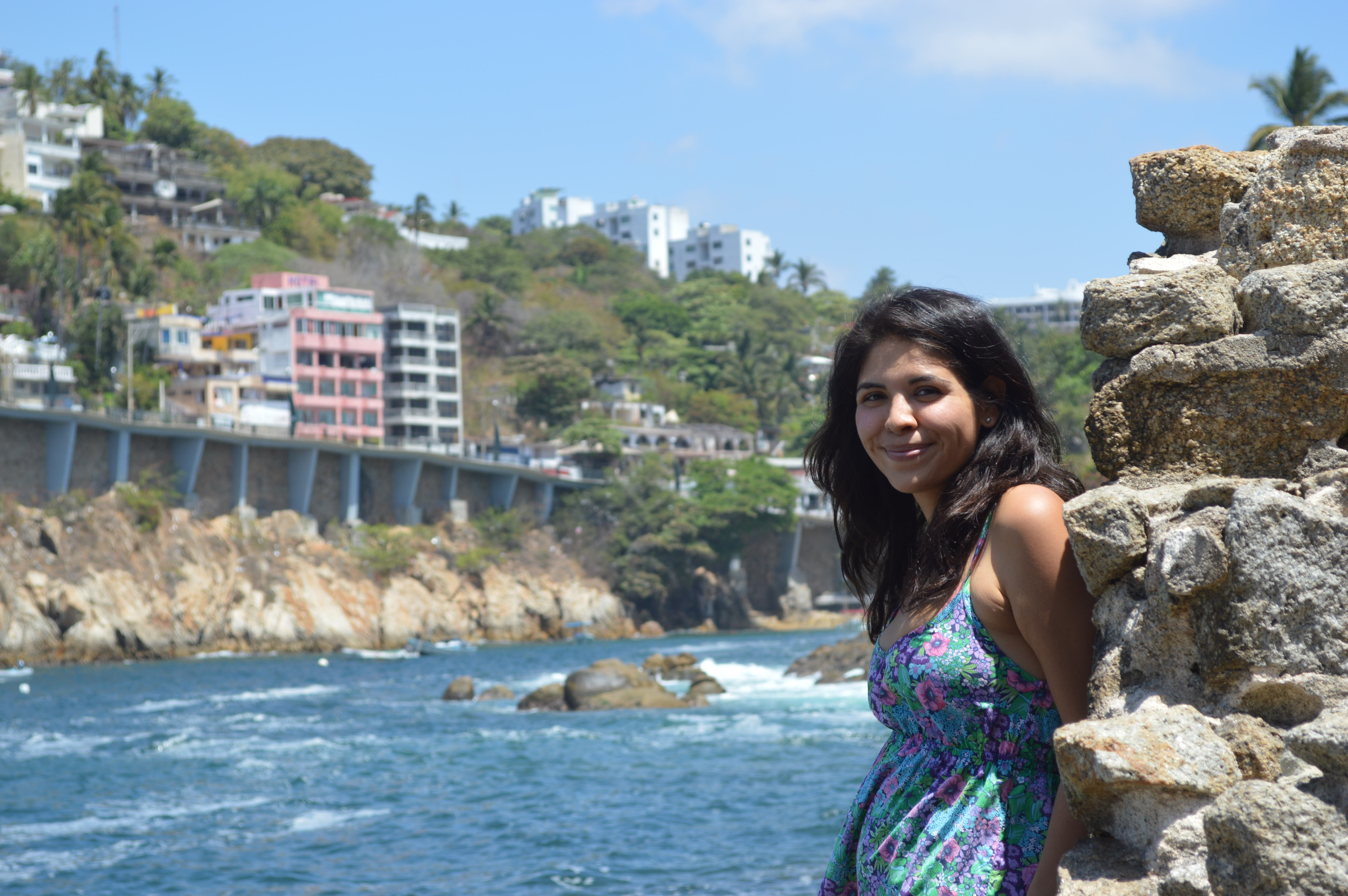 color, leisure activity, portrait, women, water, acapulco, beach, day, broken, one person, hair, nature, rock, fashion, building exterior, happiness, looking at camera, HD Wallpaper