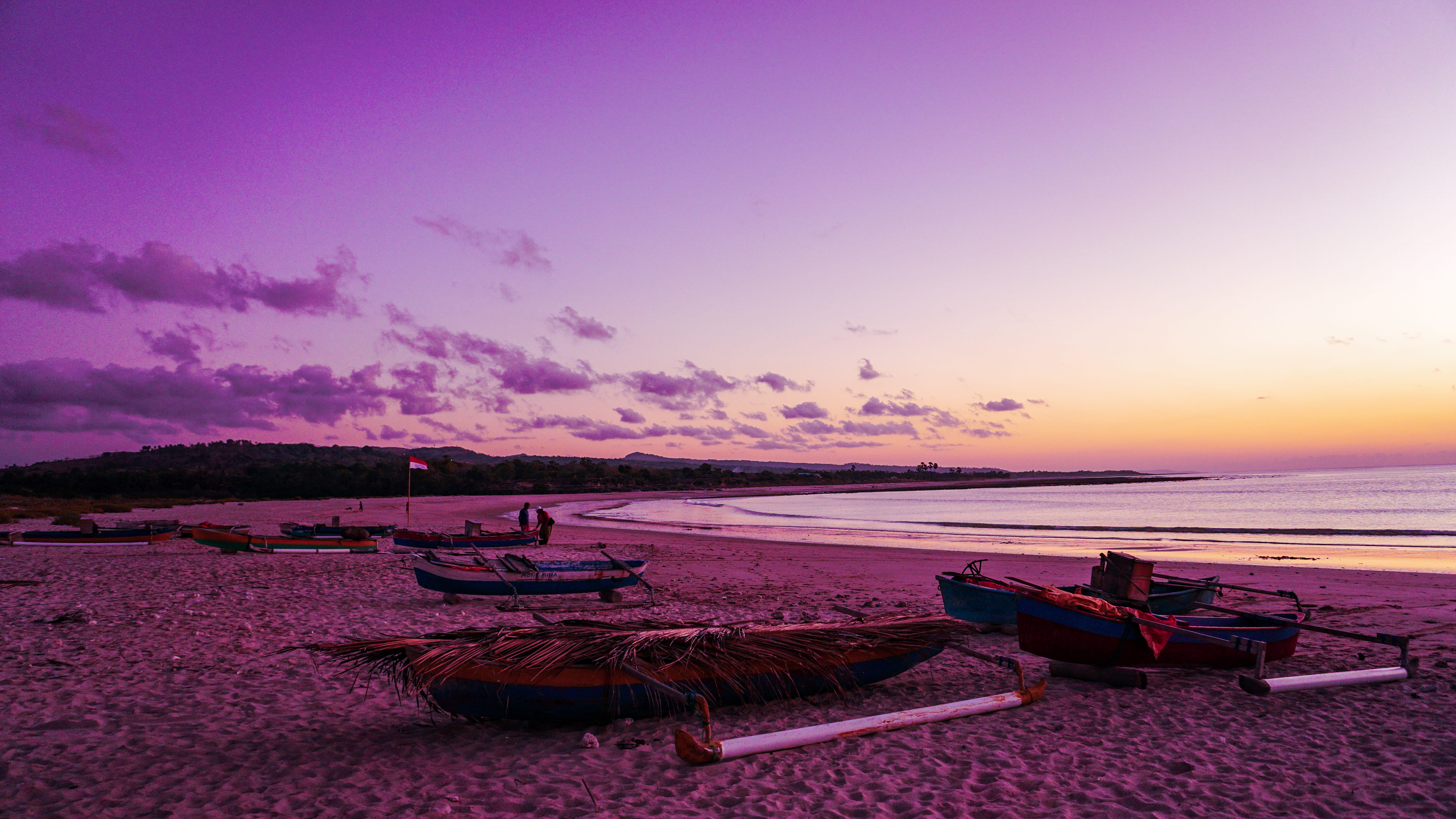 water, tranquility, 5K, idyllic, land, napae beach, indonesia, travel, sunset, landscape, beautiful indonesia, beach, scenics - nature, east nusa tenggara, HD Wallpaper