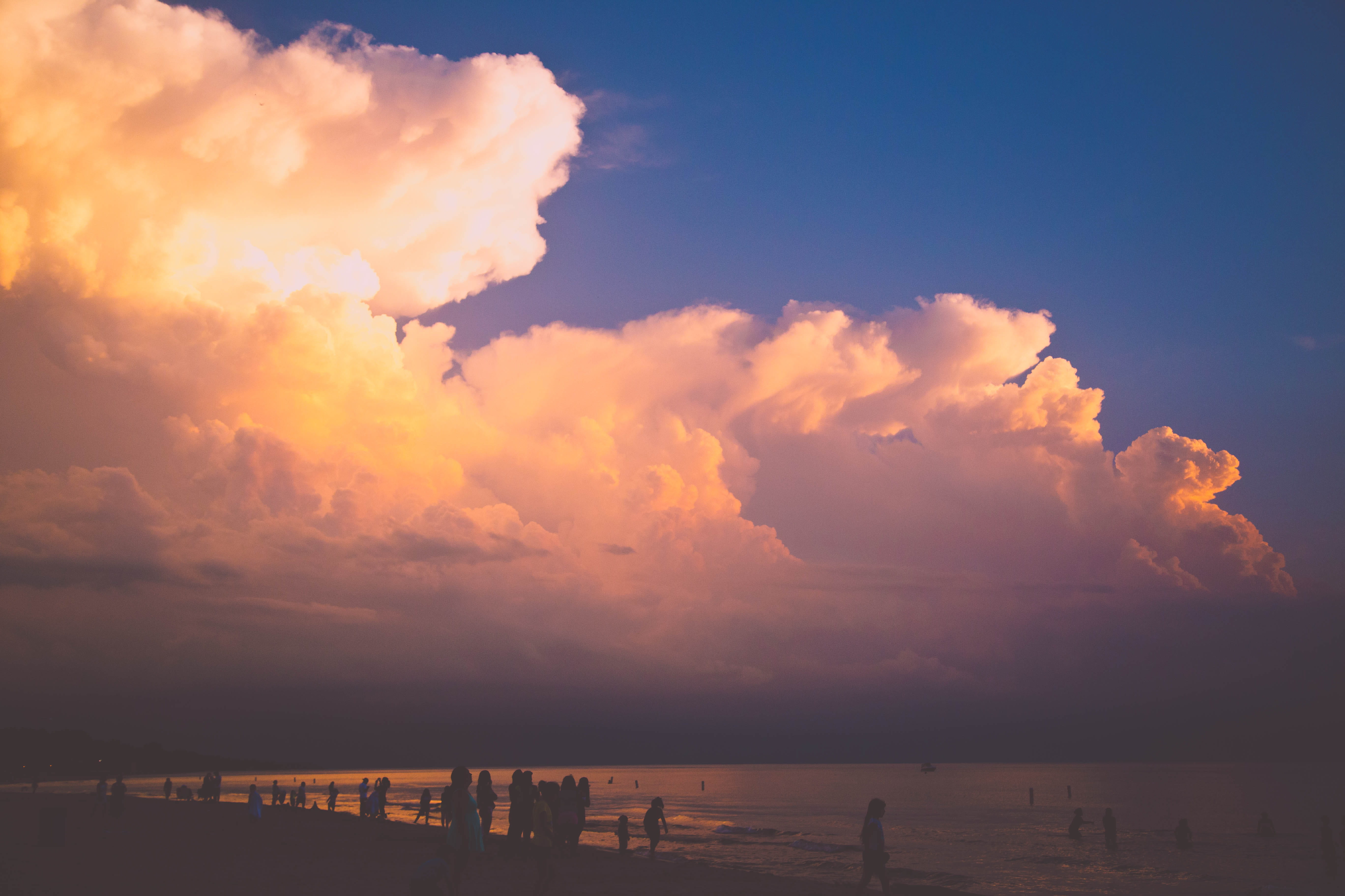 blue sky, seafront, built structure, 5K, sunbathed, nature, cloud, water, no people, shadow, ocean, sun, scenics - nature, outdoors, cloud - sky, dramatic sky, HD Wallpaper