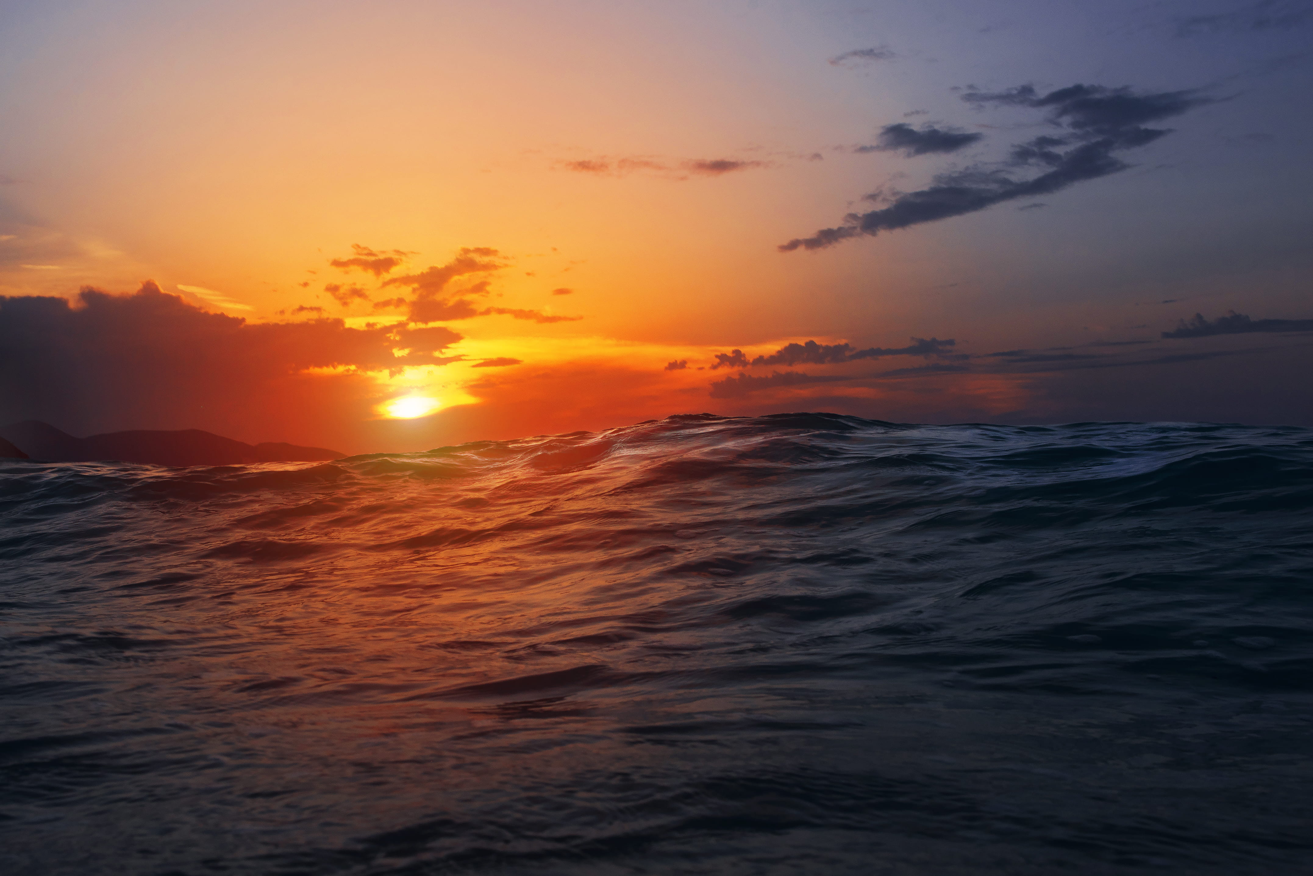 sky, sunset, greece, sea, beauty in nature, sun, wave, myrtos beach, motion, horizon, water, relax, tranquil scene, waterfront, scenics - nature, outdoors, HD Wallpaper