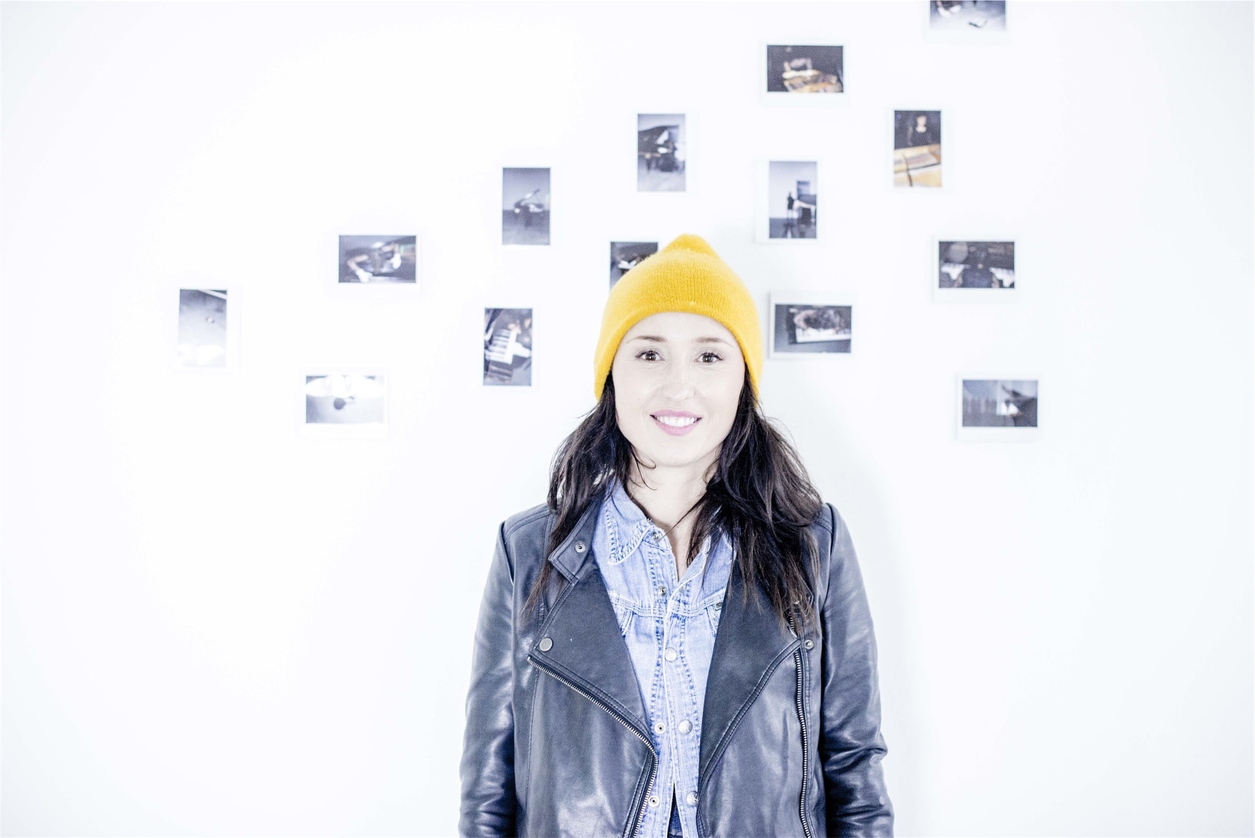 young adult, happiness, looking at camera, emotion, jacket, beautiful woman, standing, beanie, hat, hair, contemplation, portrait, brunette, long hair, HD Wallpaper