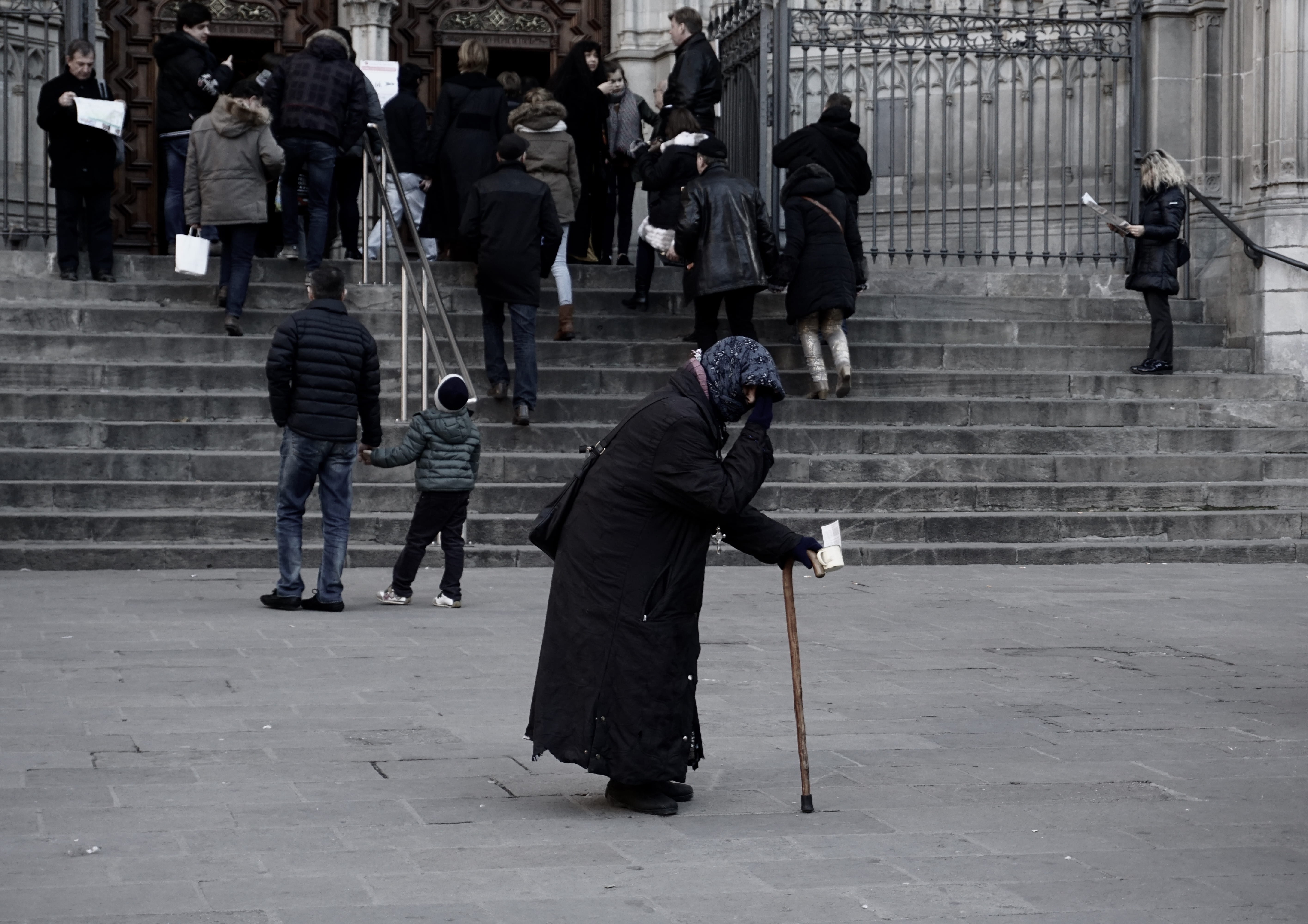 architecture, activity, built structure, street, church, real people, steps, 5K, walking stick, person, brown, lifestyles, building exterior, full length, HD Wallpaper