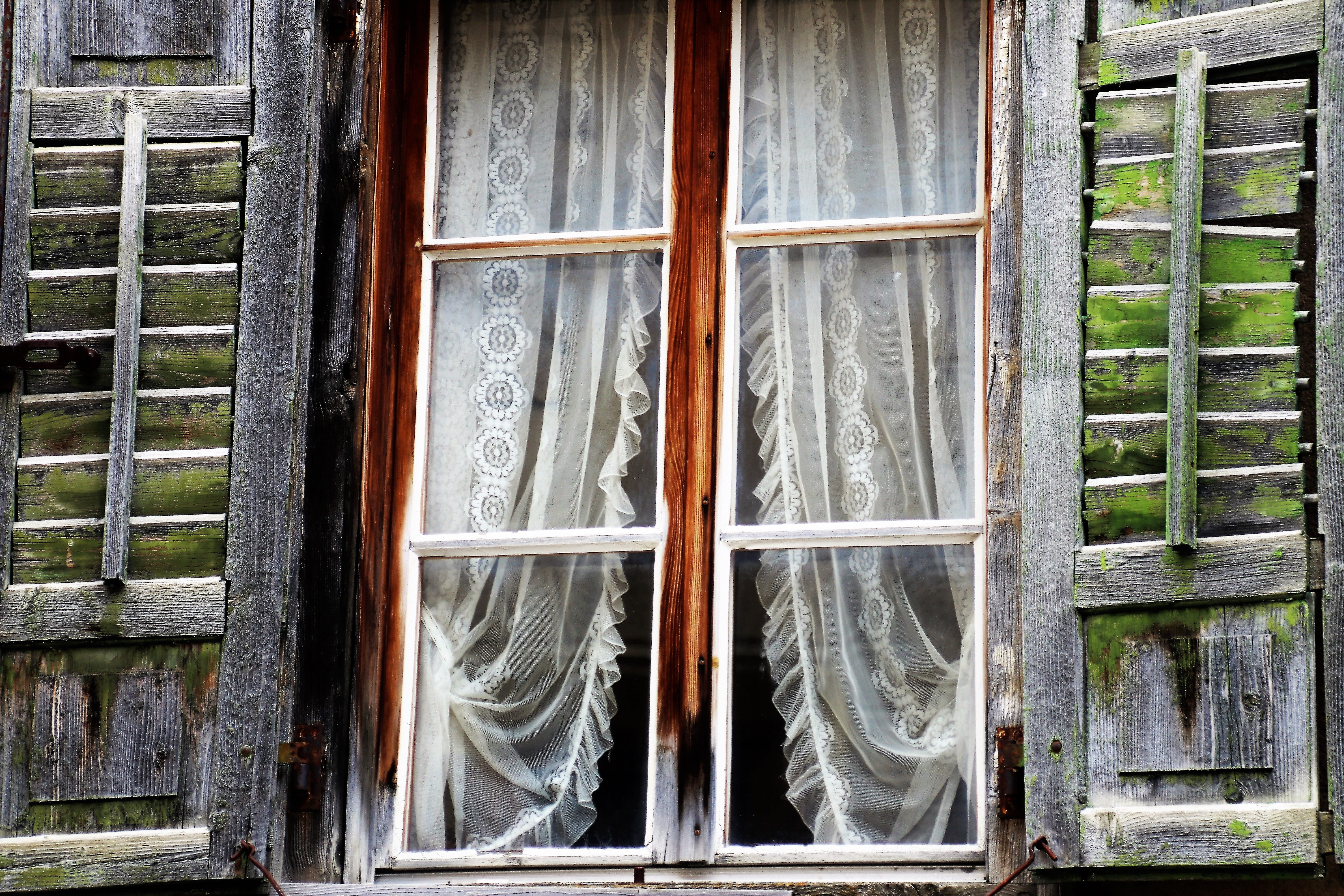 close-up, transparent, window, the structure of the, wood, at the court of, antique, destroyed, okiennica, window frame, security, entrance, view, window sill, HD Wallpaper