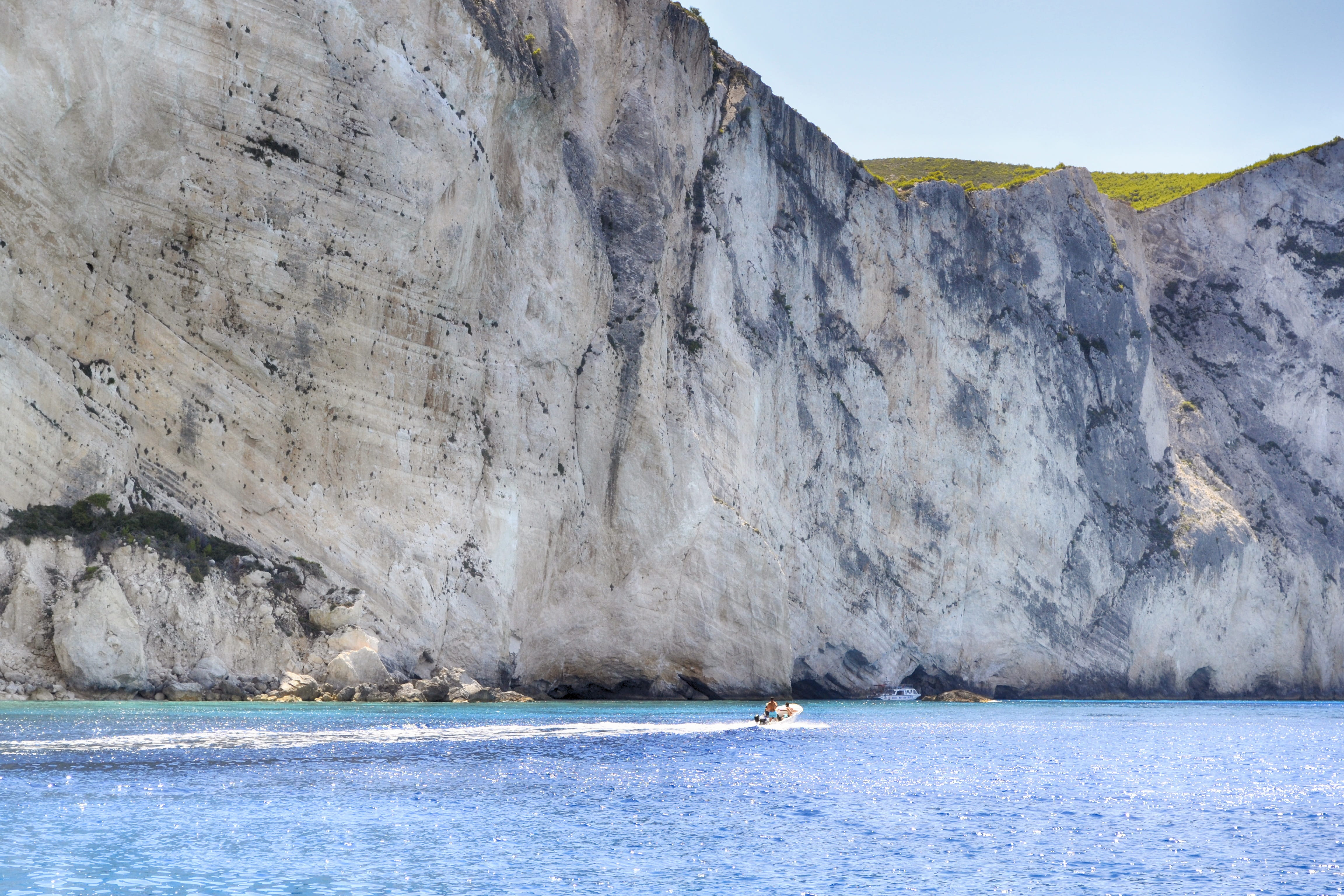 mountains, no people, rest, panorama, seascape, run, sky, summer, boat, waters, cliff, tranquility, idyllic, rock, waterfront, outdoors, mountain, ocean, HD Wallpaper