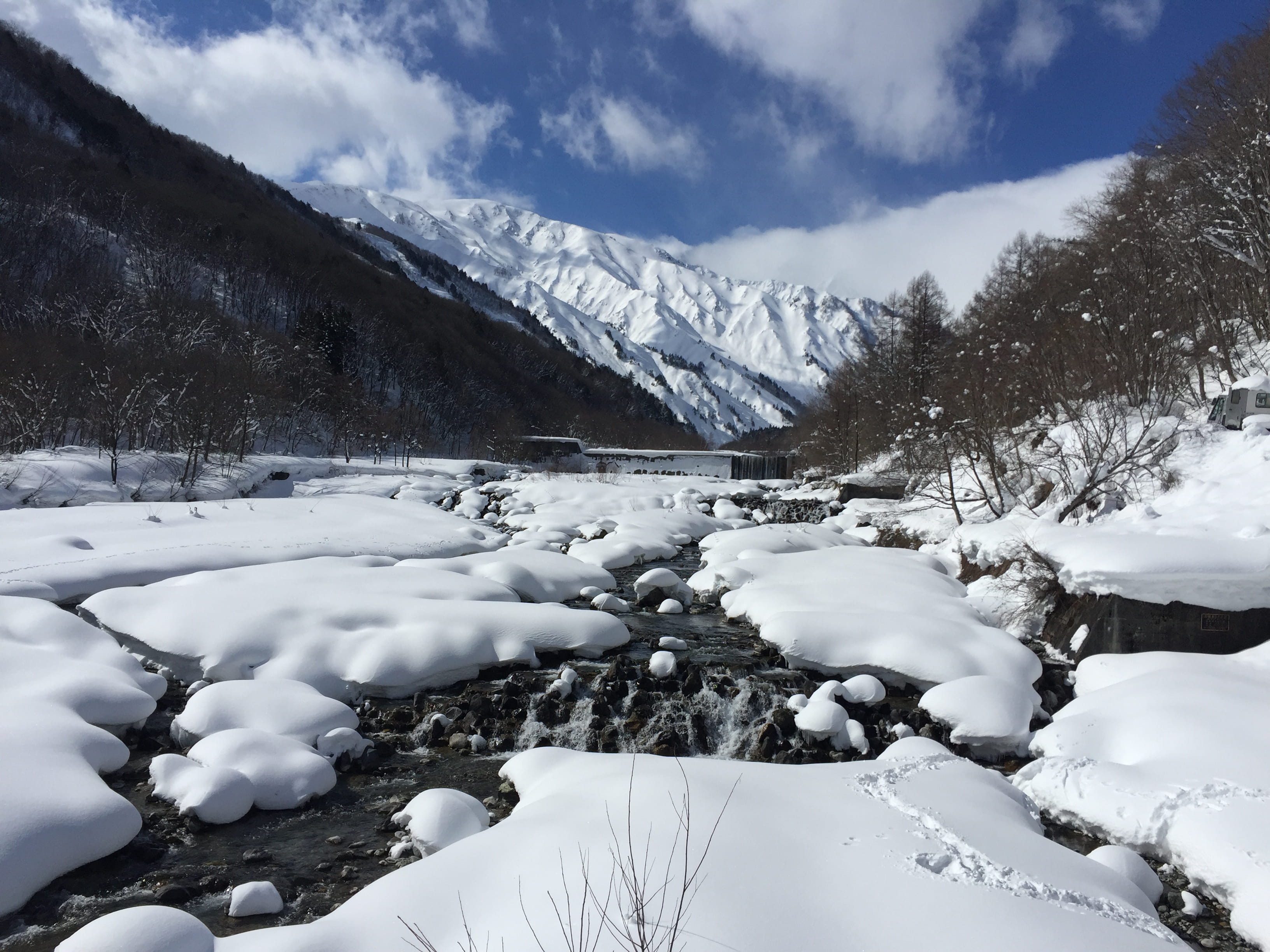 flow, frozen, tranquil scene, mountain, scenics - nature, powder, untouched, hakuba, idyllic, white color, environment, cloud - sky, beauty in nature, cold temperature, HD Wallpaper