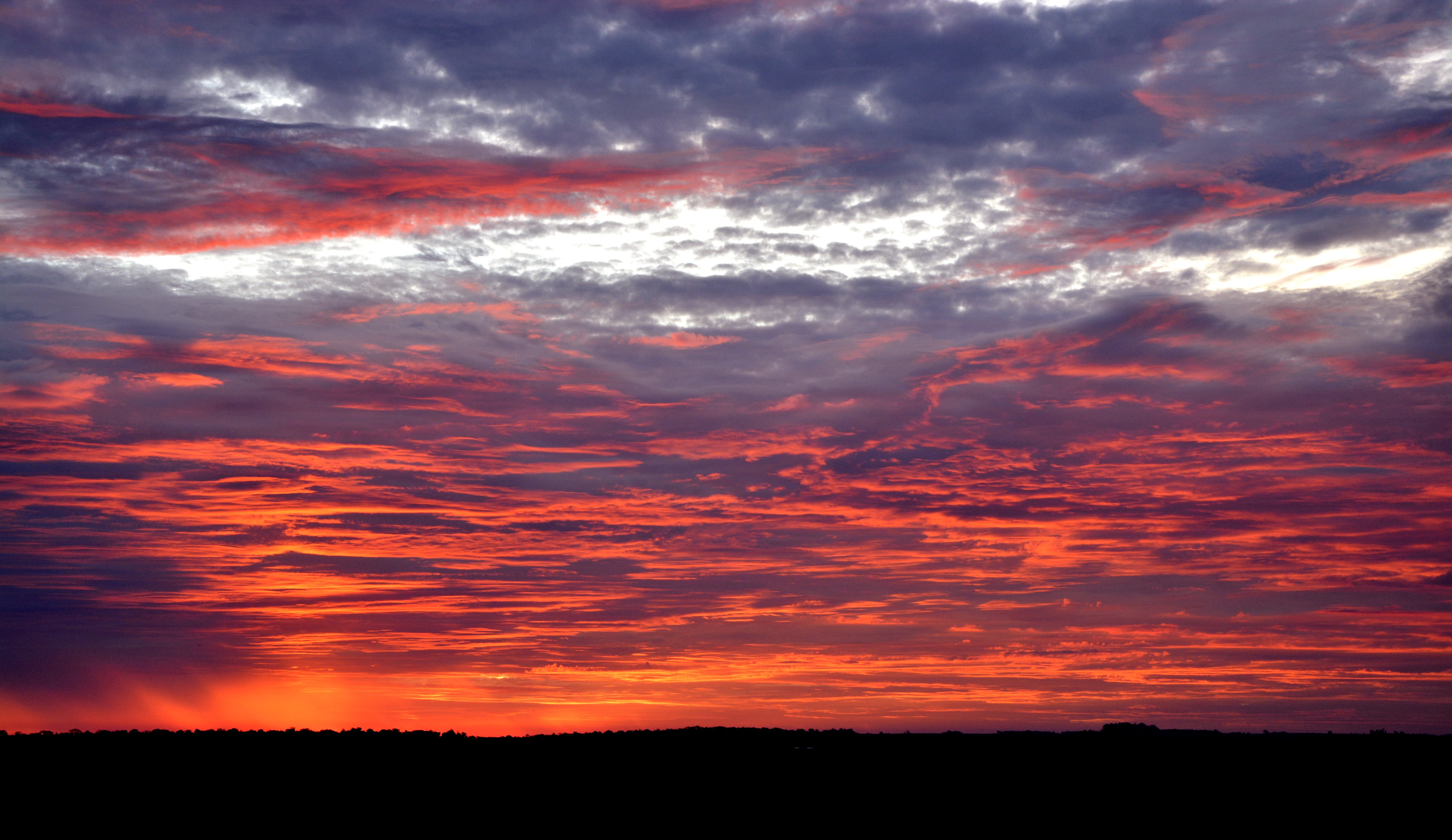 dark, awe, nature, red, idyllic, clouds in the sun, purple, environment, fire clouds, cloud - sky, landscape, 5K, silhouette, outdoors, sky, romantic sky, HD Wallpaper