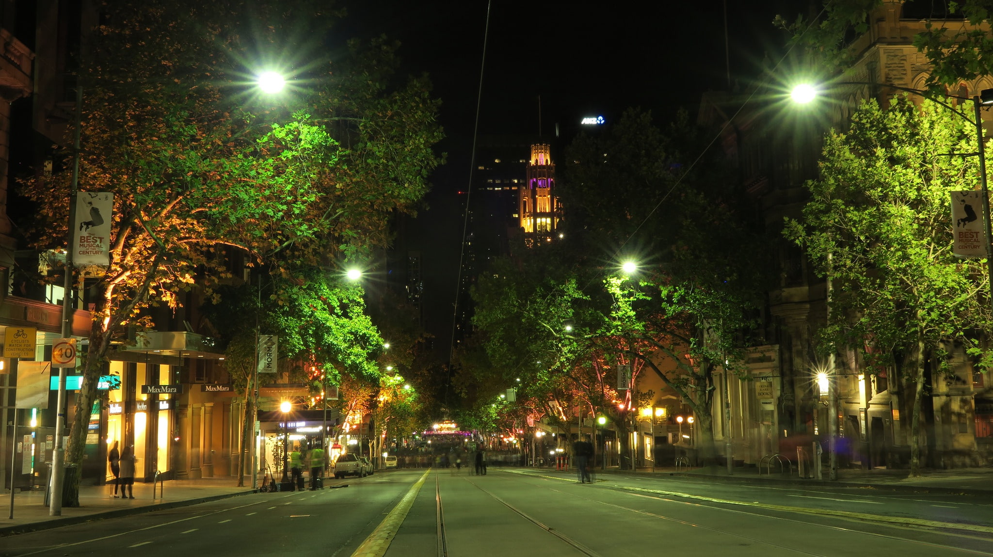 night, lights, home, street, Australia, trees, 1080P, Melbourne, HD Wallpaper