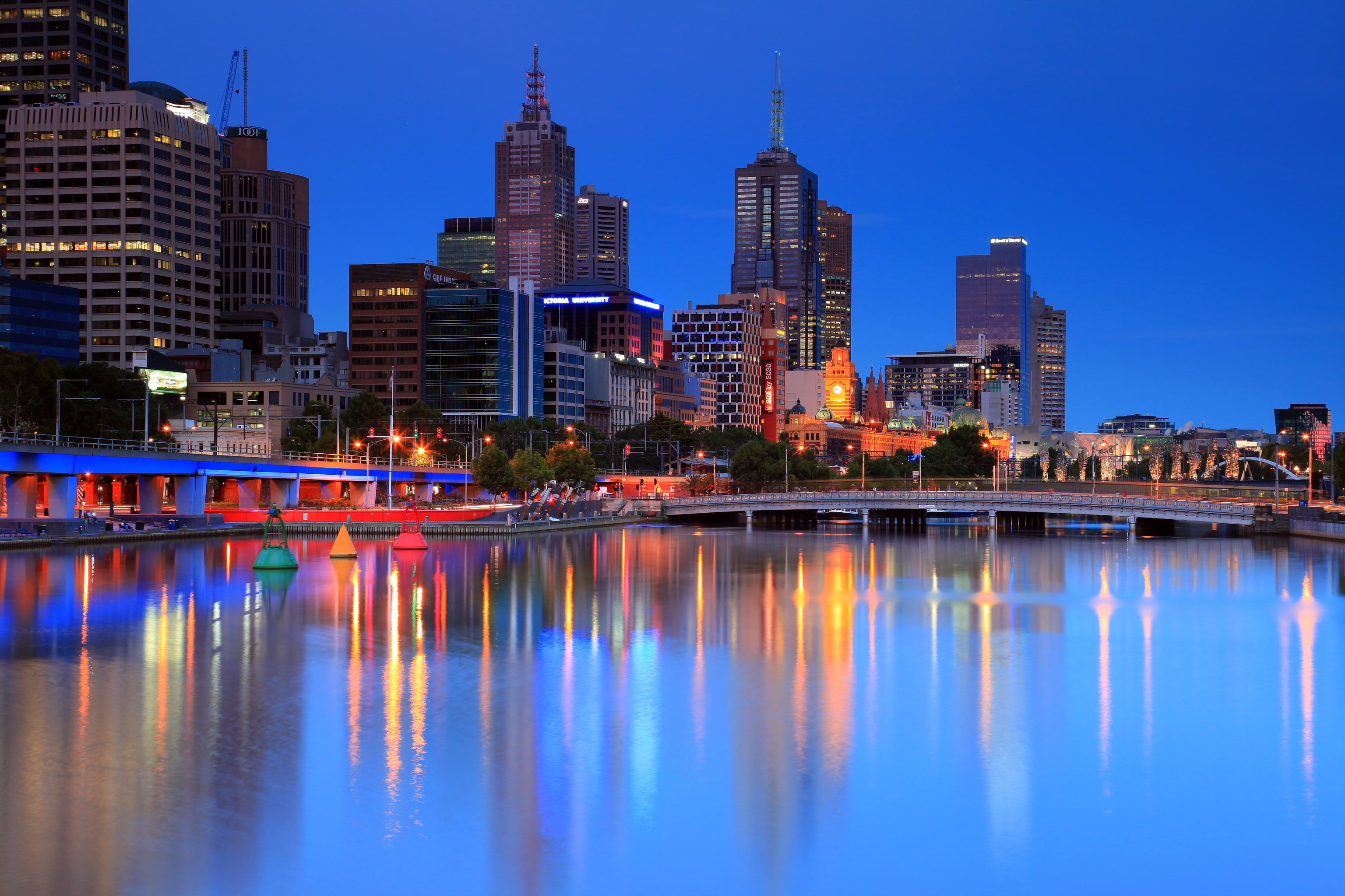 melbourne, houses, reflection, 2K, australia, coast, cities, HD Wallpaper