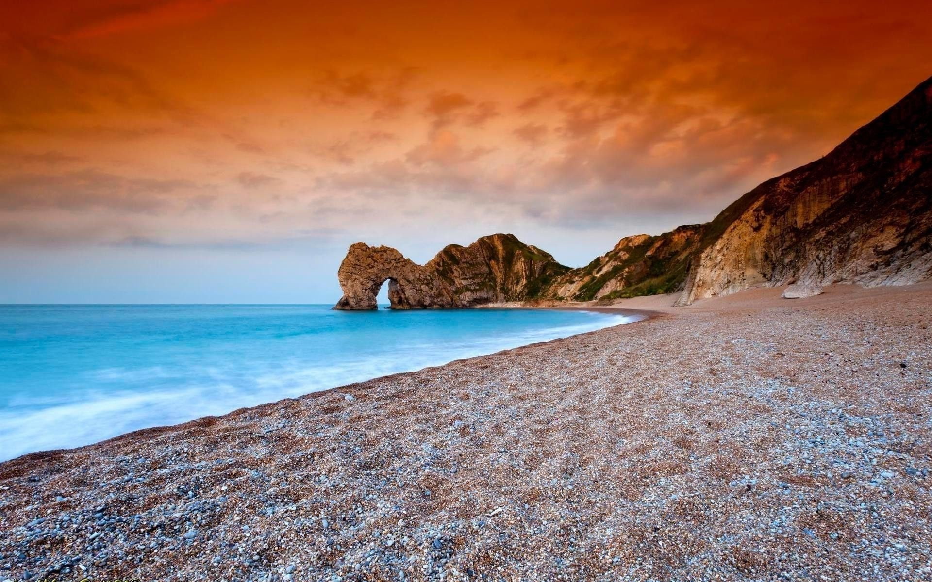 no people, water, rock, rock - object, Ocean, cloud - sky, horizon over water, Beach, England, 1080P, Earth, Sand, beauty in nature, coastline, environment, HD Wallpaper