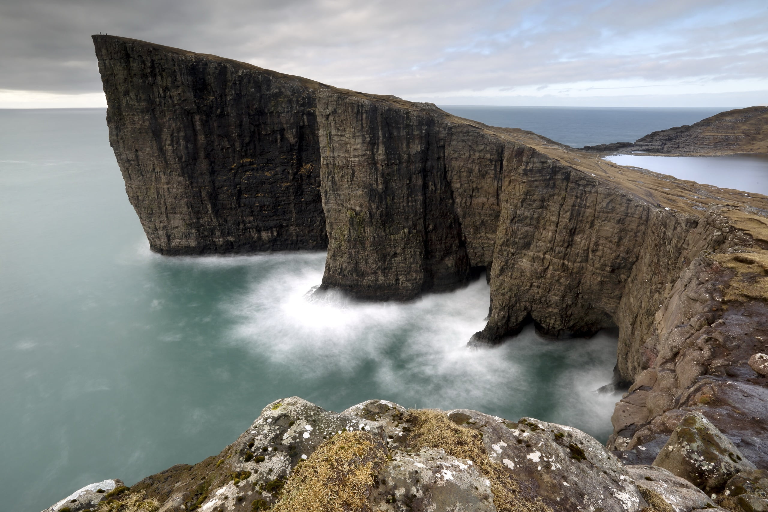 coast, Faroe Islands, 2K, rock, sea, cliff, island, nature, HD Wallpaper