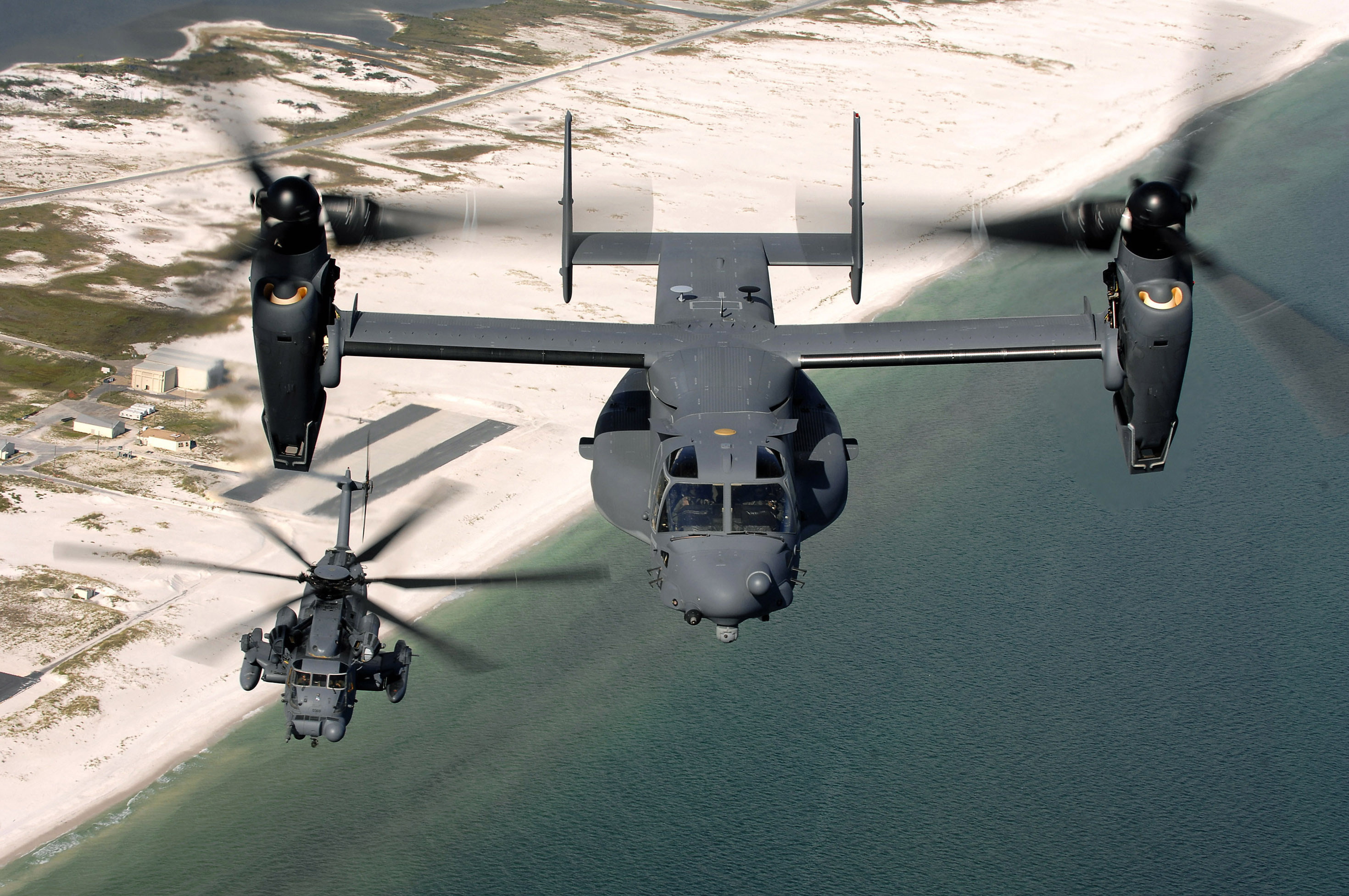 Aircraft, Bell Boeing V-22 Osprey, Military Helicopters, 2K, Sikorsky MH-53, Helicopter, HD Wallpaper