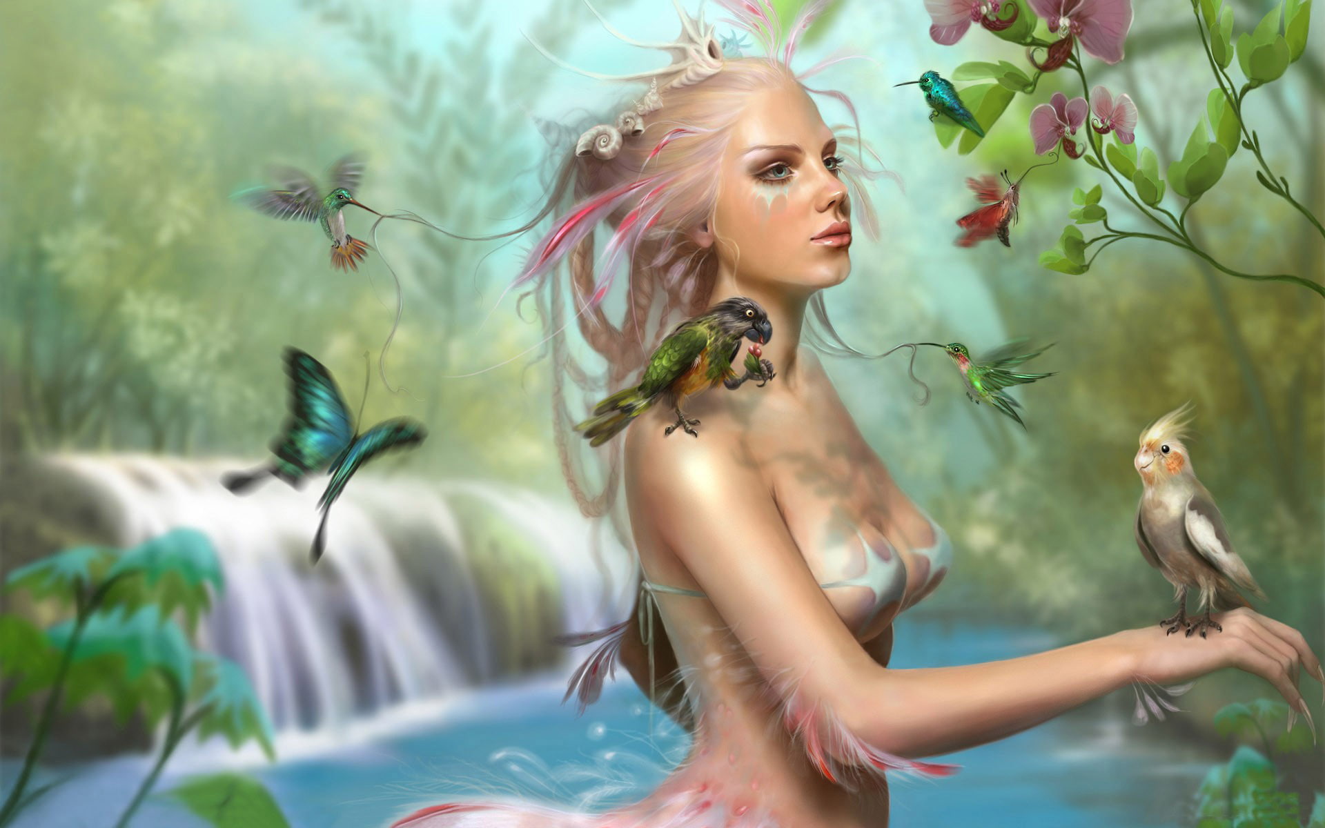 d, 1080P, girls, fantasy, HD Wallpaper