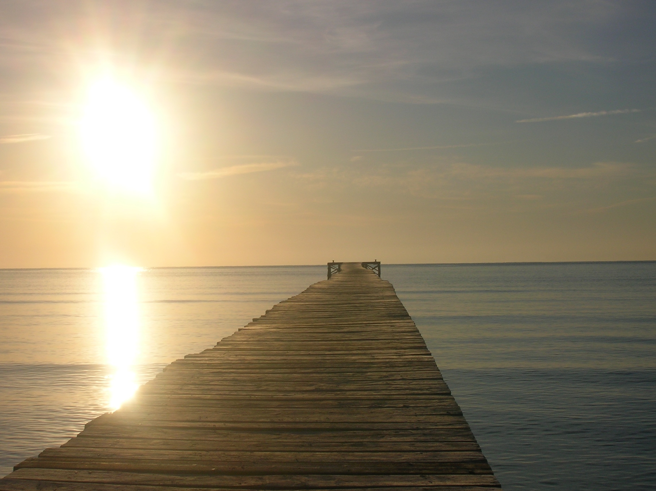 tranquil Scene, sun, coastline, sky, bright, the way forward, romantic, sunny, pier, beach, web, sunrise, sea, abendstimmung, holidays, mirroring, mood, HD Wallpaper