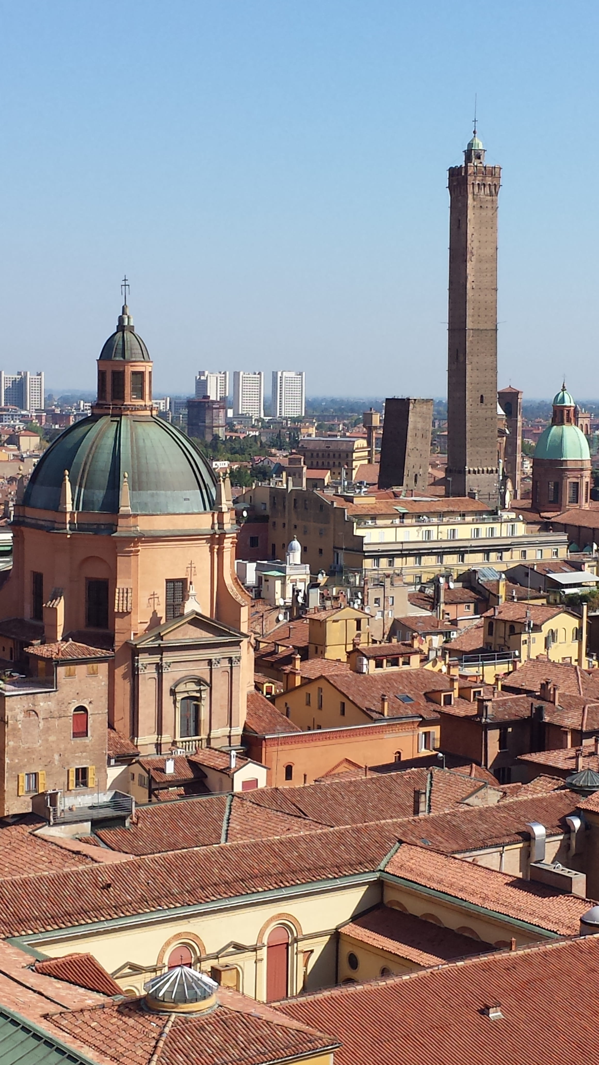 outdoors, nature, day, building, travel destinations, religion, spire, no people, belief, cityscape, residential district, dome, bologna, tower, overview, Phone HD Wallpaper