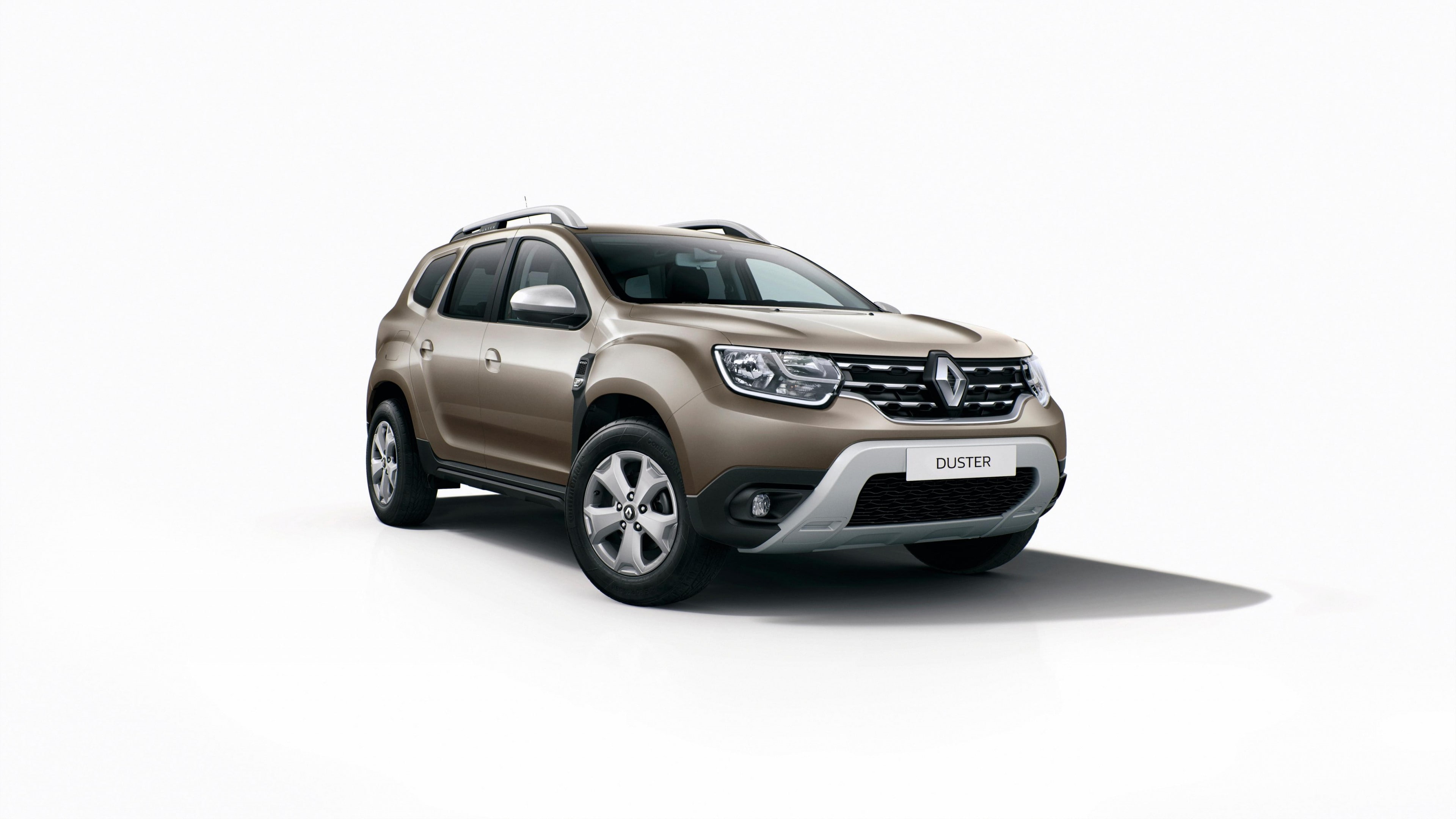 gold, 4k, suv, background, Renault Duster, renault, 2018 Cars, white, 4K, HD Wallpaper
