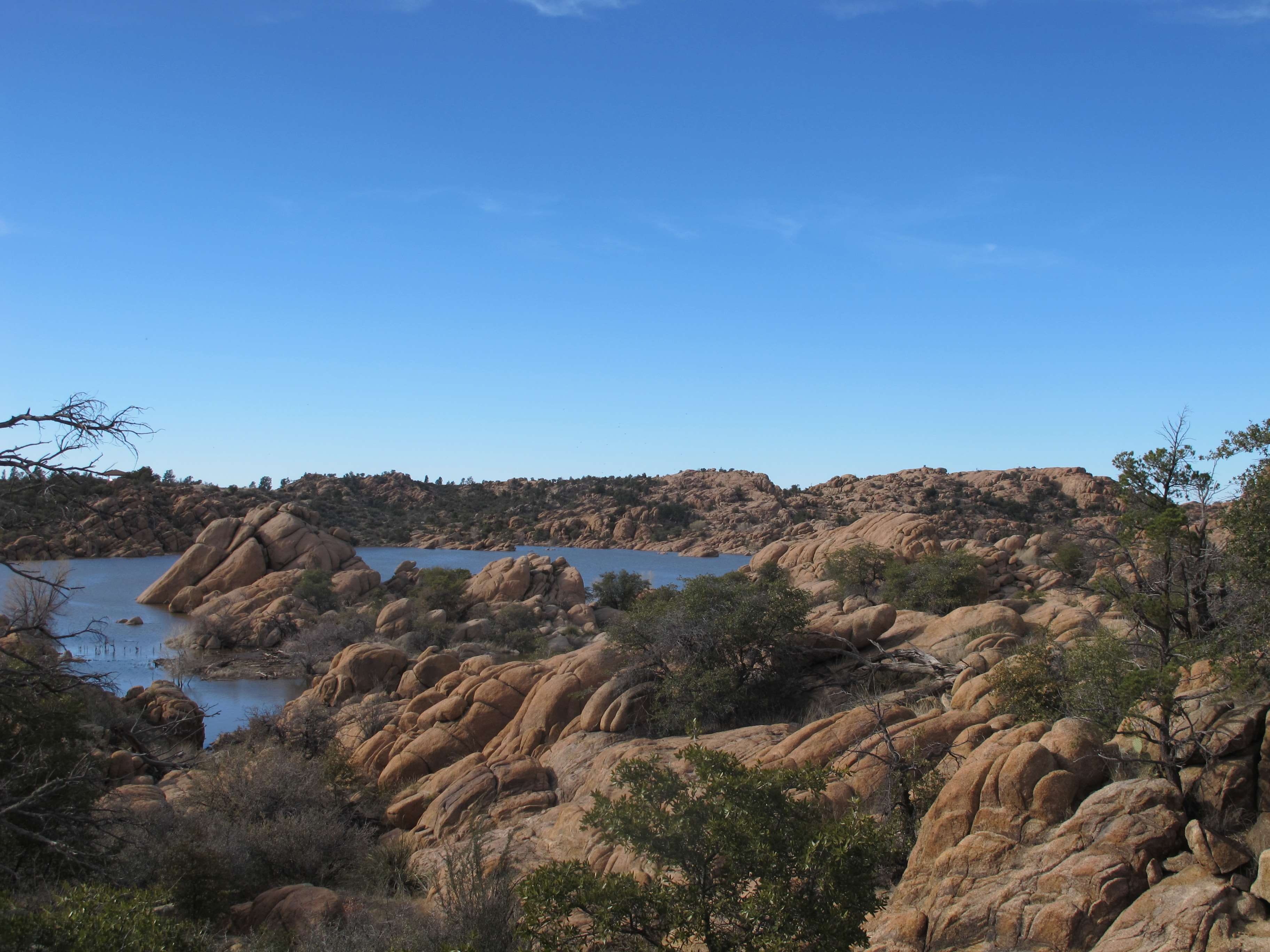 lake, non-urban scene, copy space, day, outdoors, peavine, trail, arizona, prescott, arid climate, tree, tranquility, 2K, solid, water, nature, beauty in nature, HD Wallpaper